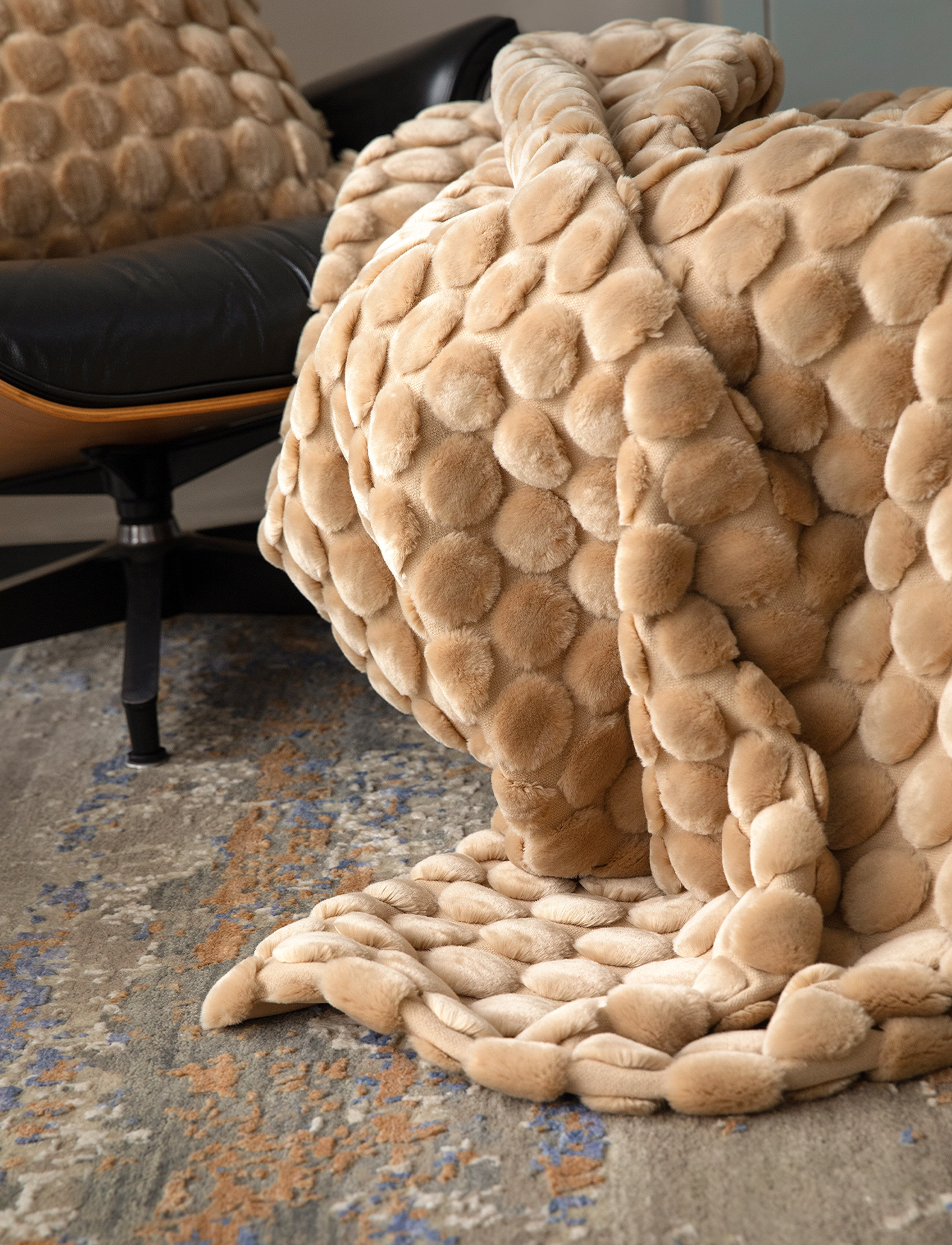 Ceannis Egg Throw 130X170Cm, 130X170 cm, Cushions & Blankets, Beige - Blankets Throws, Homeware
