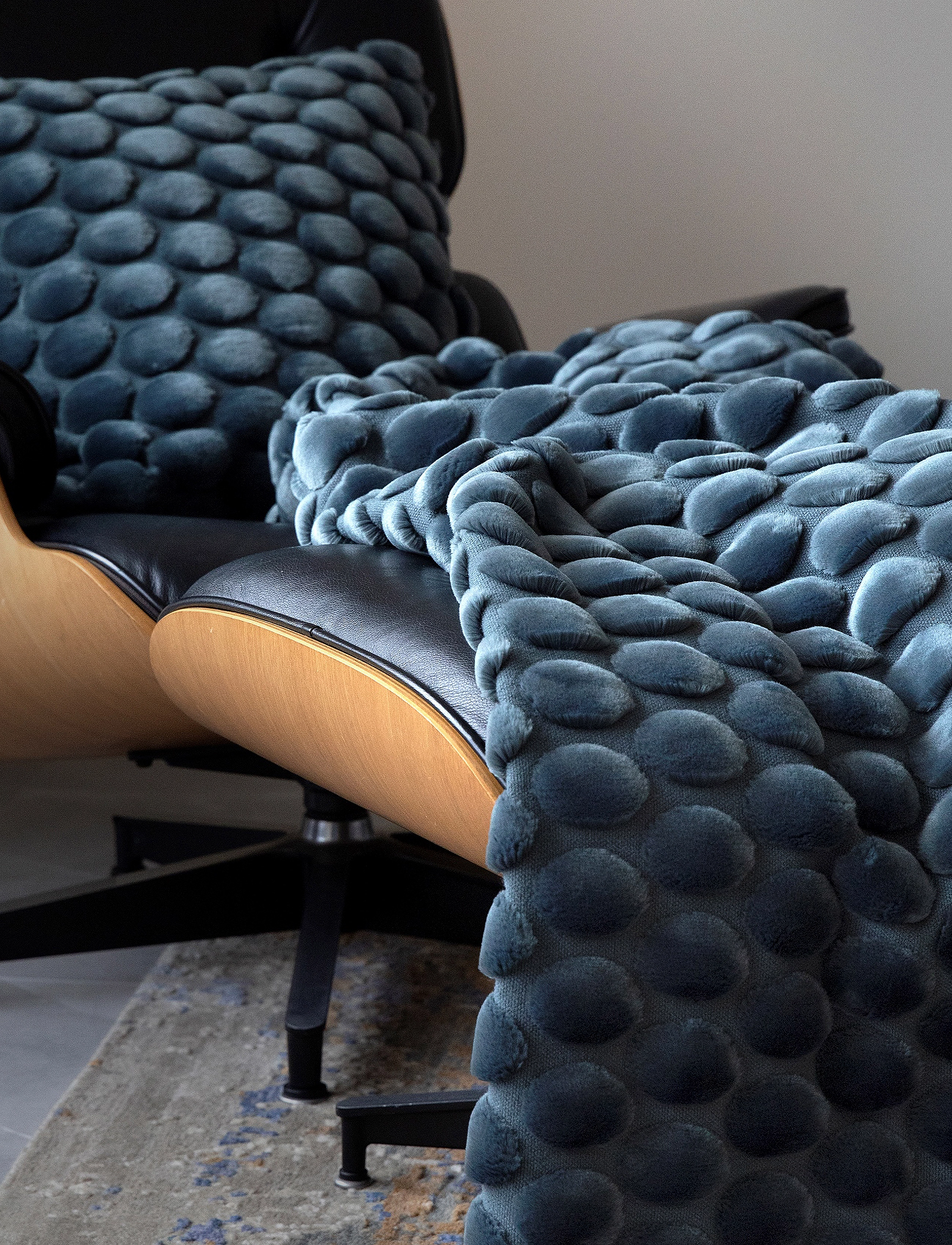 Ceannis Throw Petrol Egg 170X130Cm, 130X170 cm, Cushions & Blankets, Marineblau - Blankets Throws, Homeware