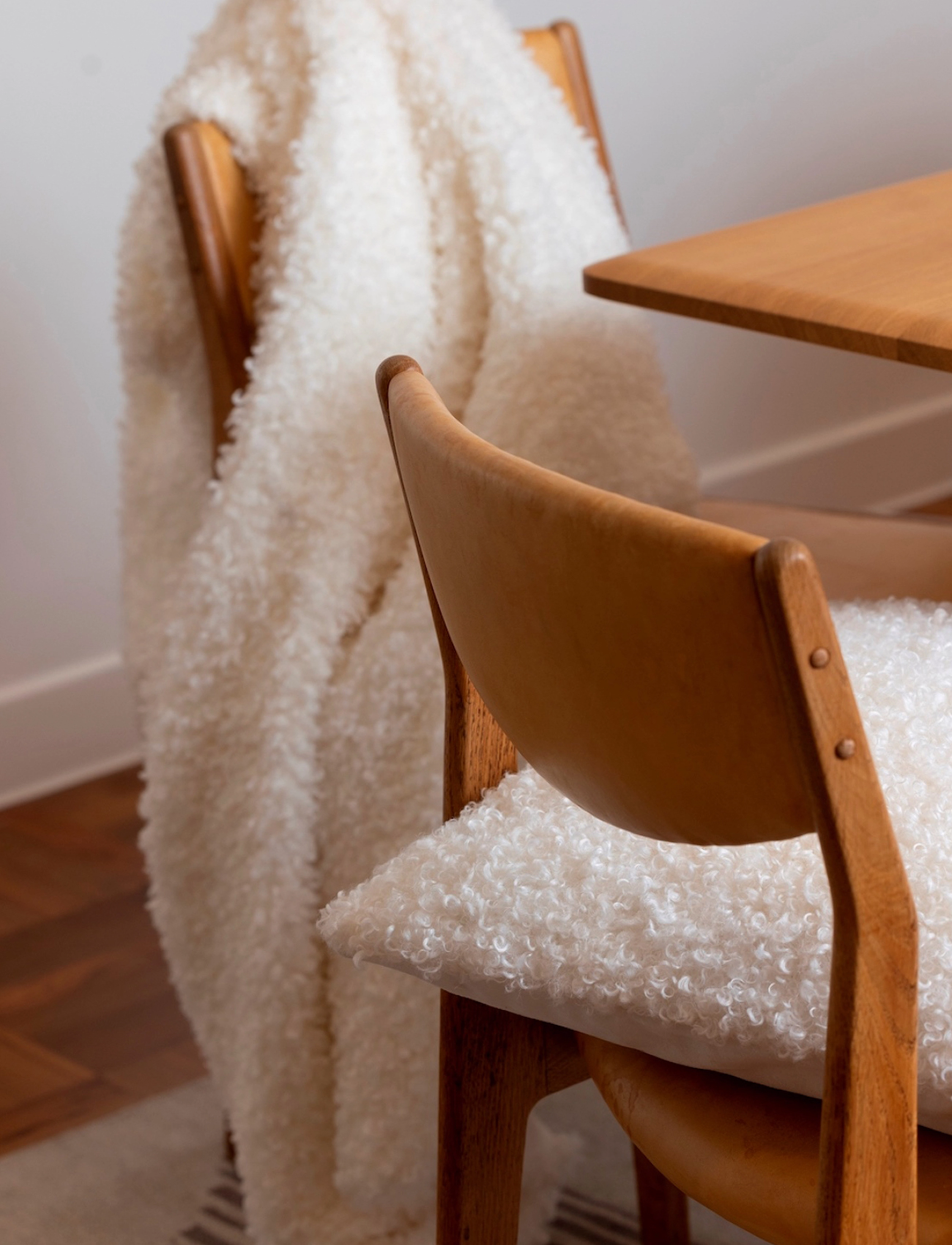 Ceannis Thorw White Curly Lamb Fake Fur 130X170Cm, 130X170 cm, Cushions & Blankets, Weiß - Blankets Throws, Homeware