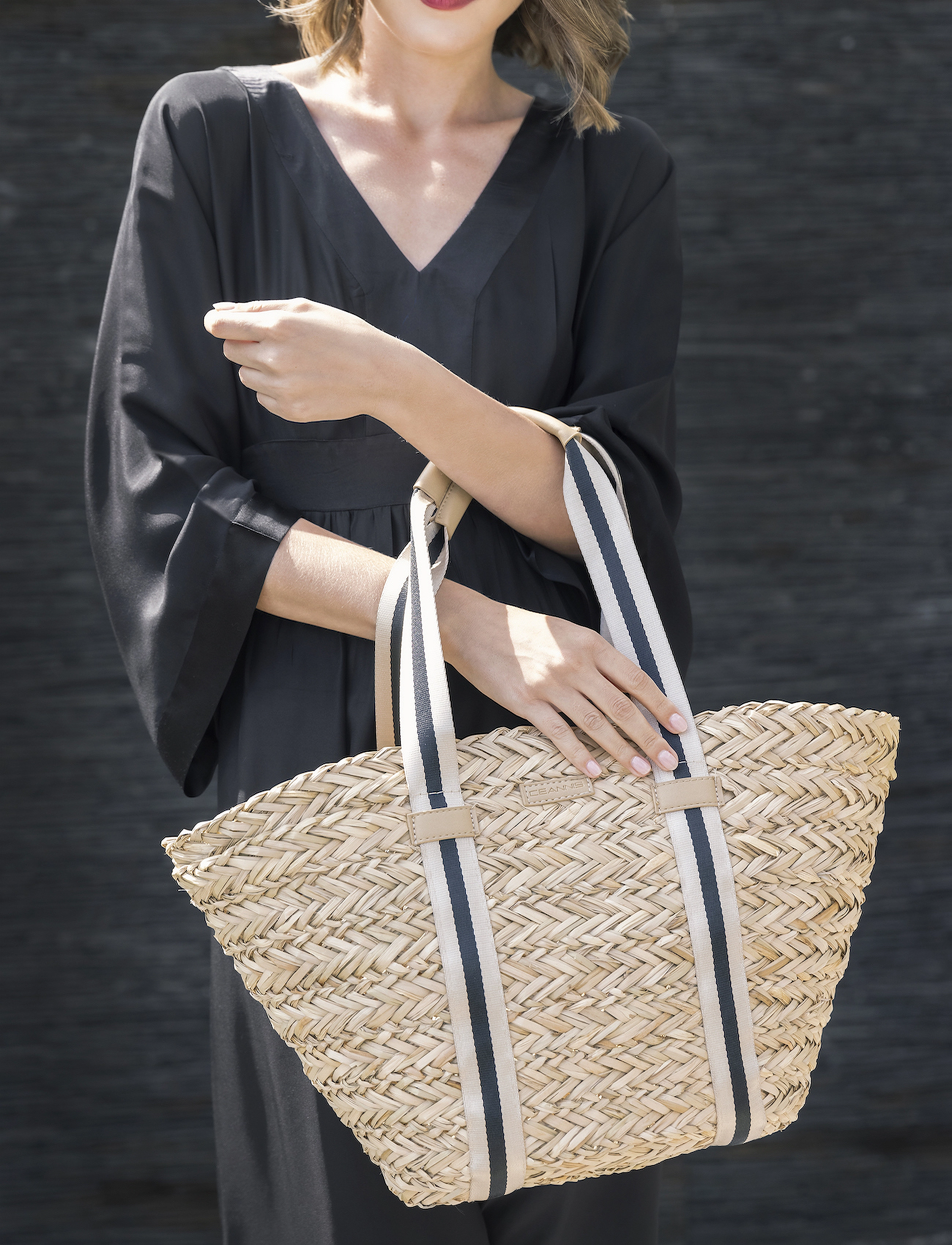 Ceannis - Straw Shopper Stripe - sand - 2