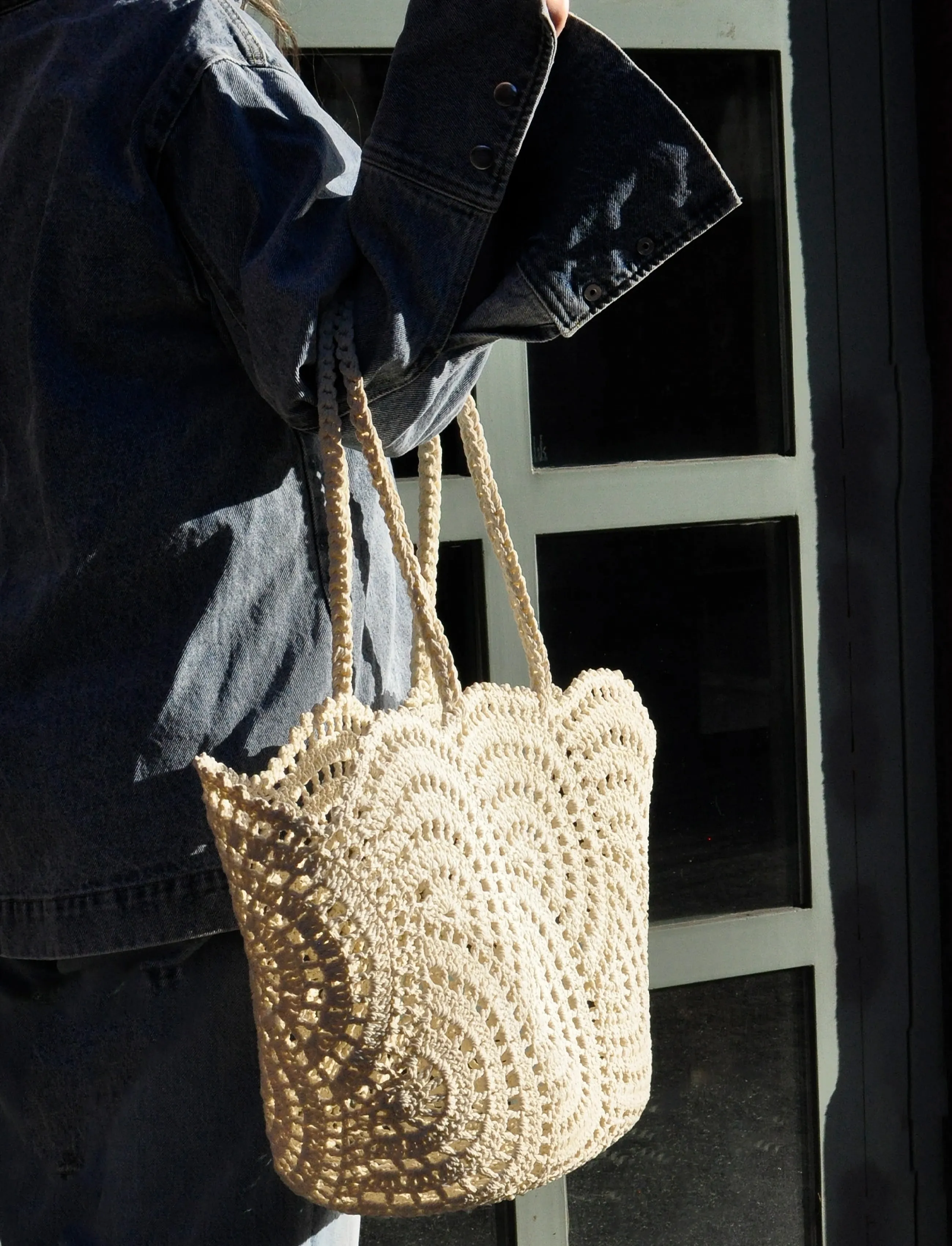 Ceannis - Basket Circle Crochet - rannakotid - white - 2