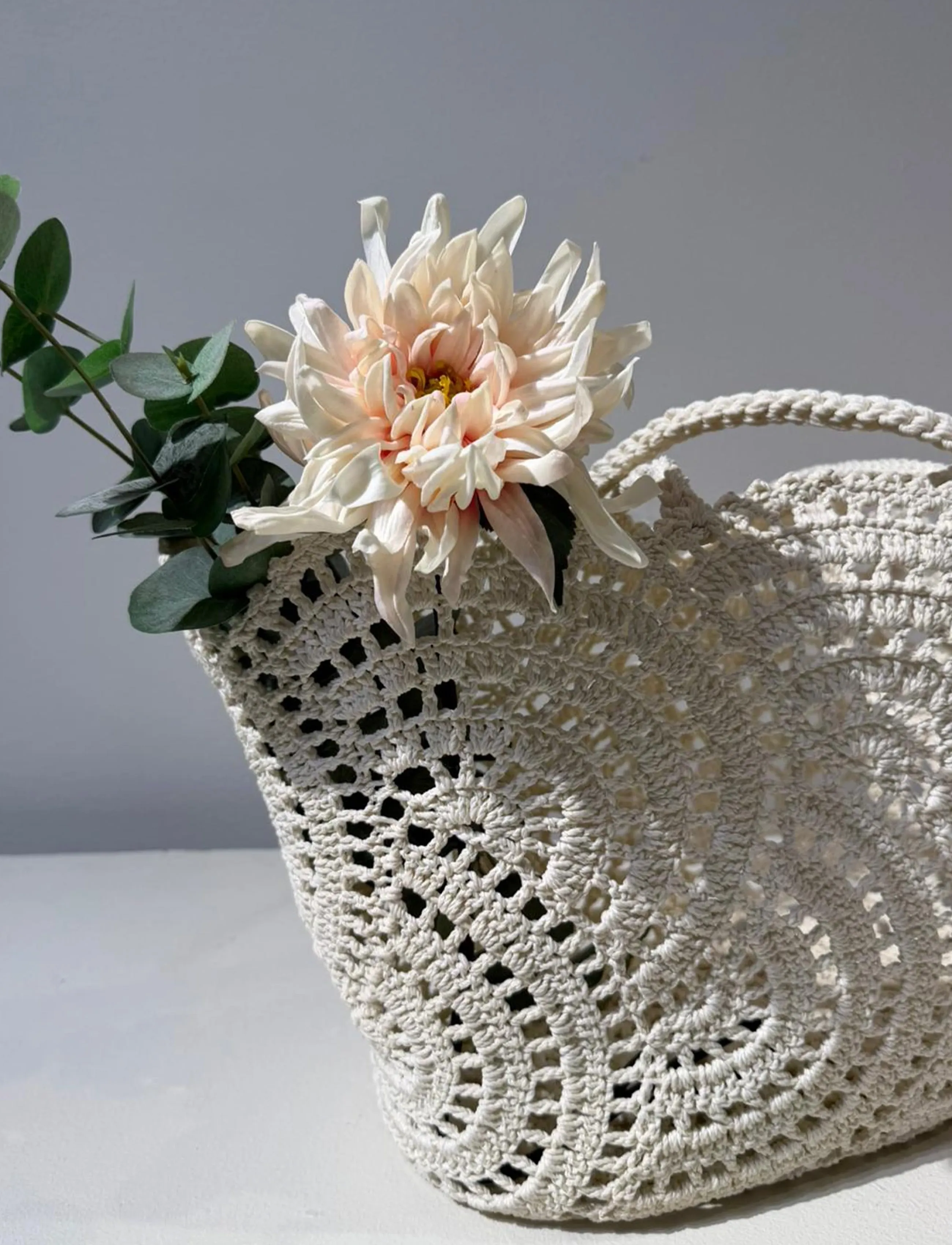Ceannis - Basket Circle Crochet - rannakotid - white - 4