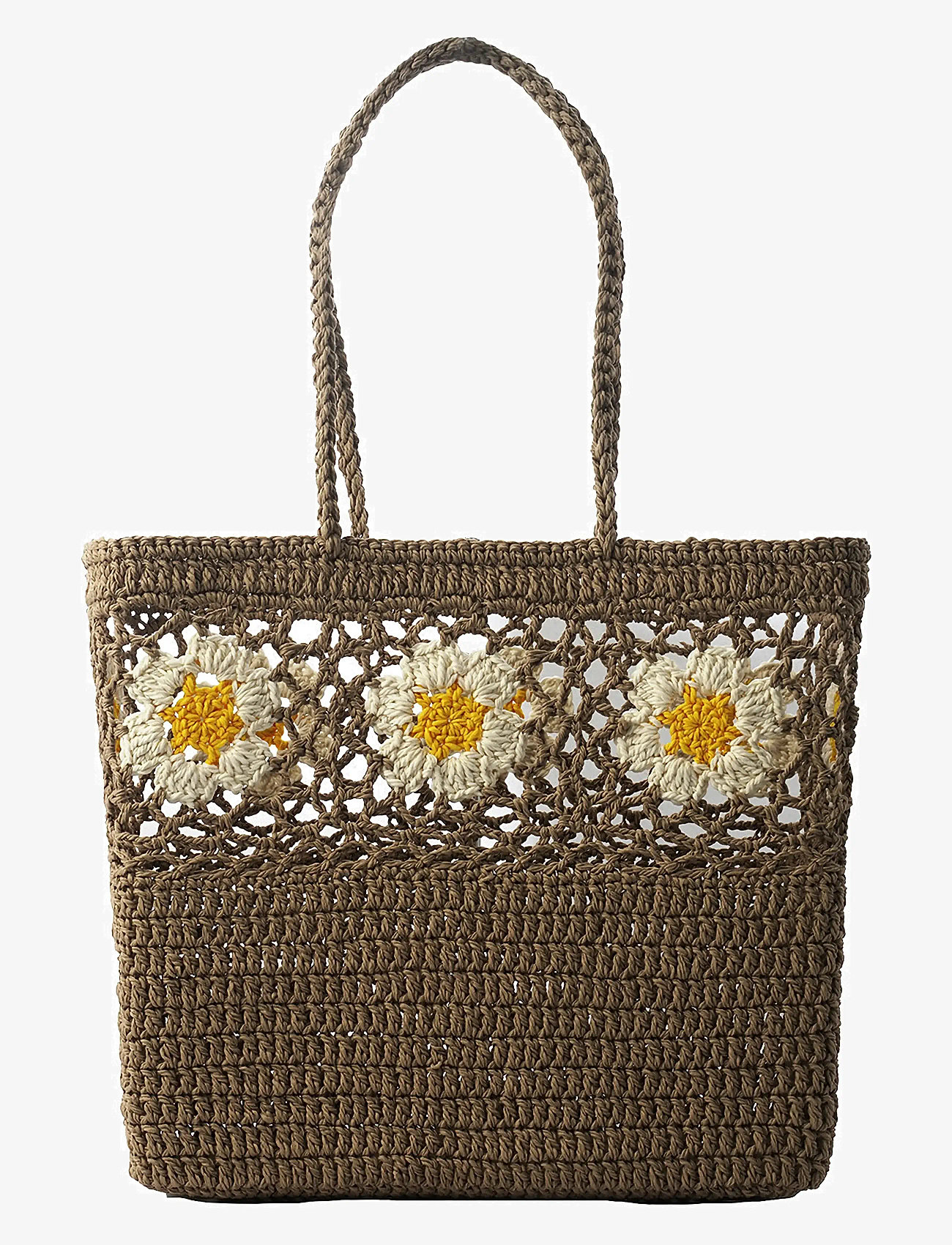 Ceannis - Flower Crochet Basket Sand - strandtaschen - sand - 1