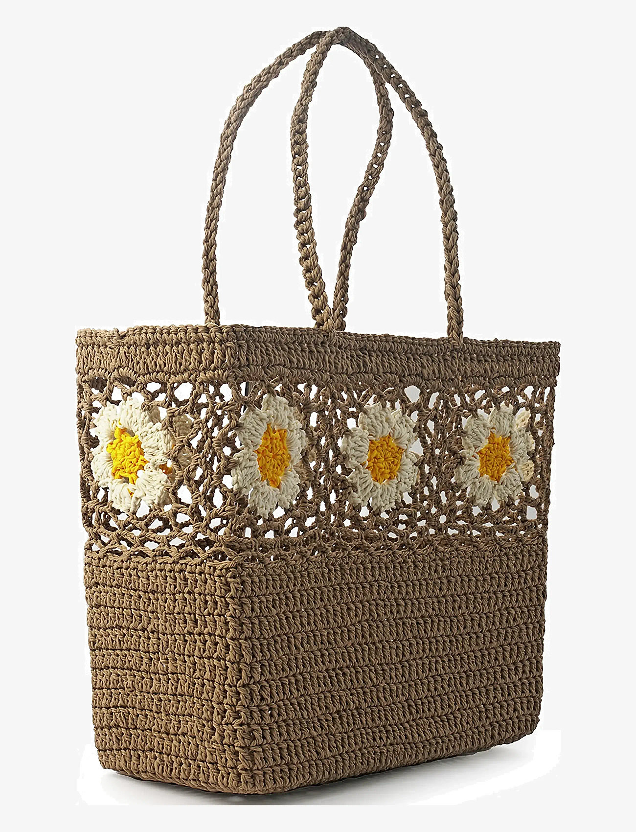 Ceannis - Flower Crochet Basket Sand - strandtaschen - sand - 2