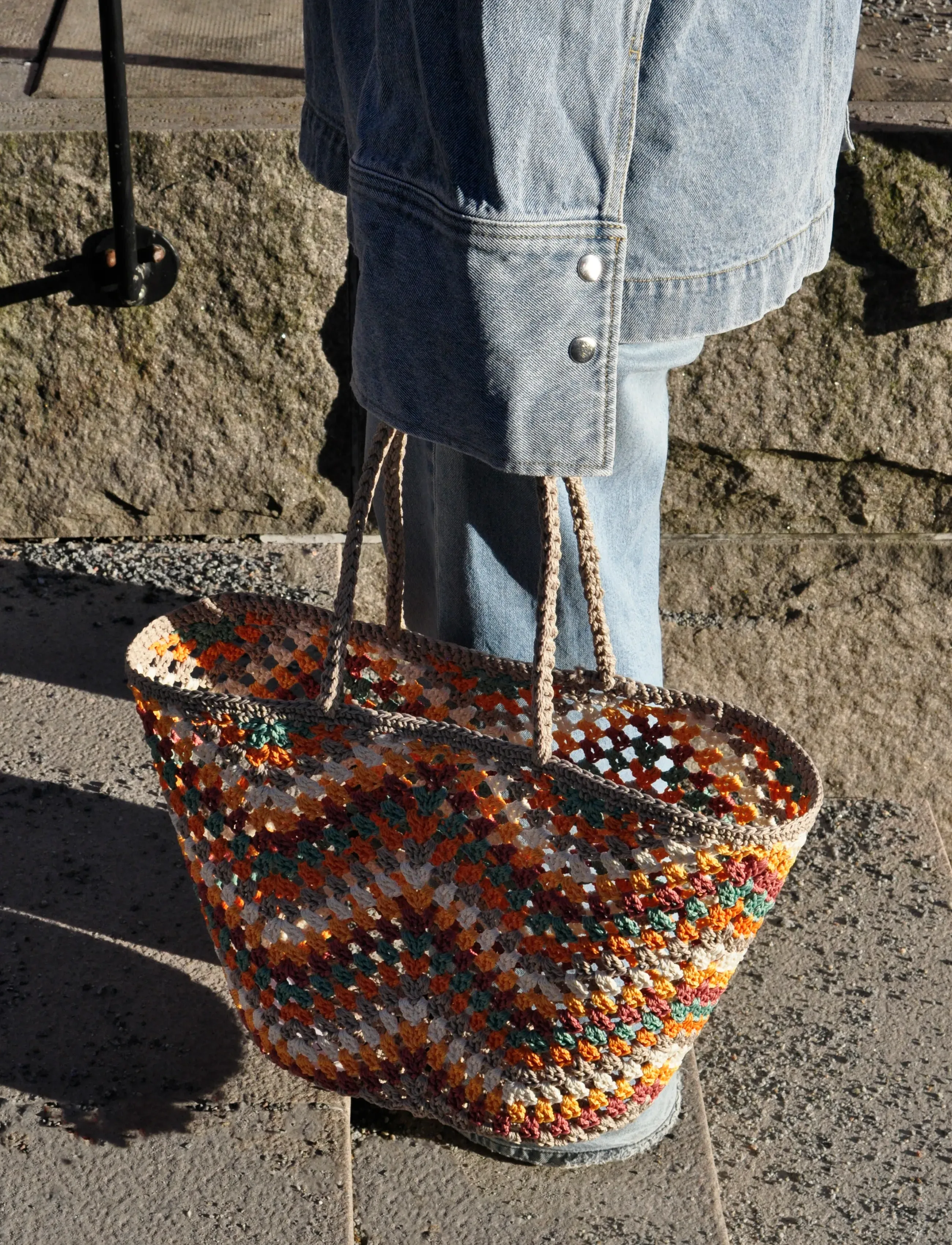 Ceannis Basket Picnic Crochet, One Size, Bags, Mehrfarbig/gemustert - Beach Frauen