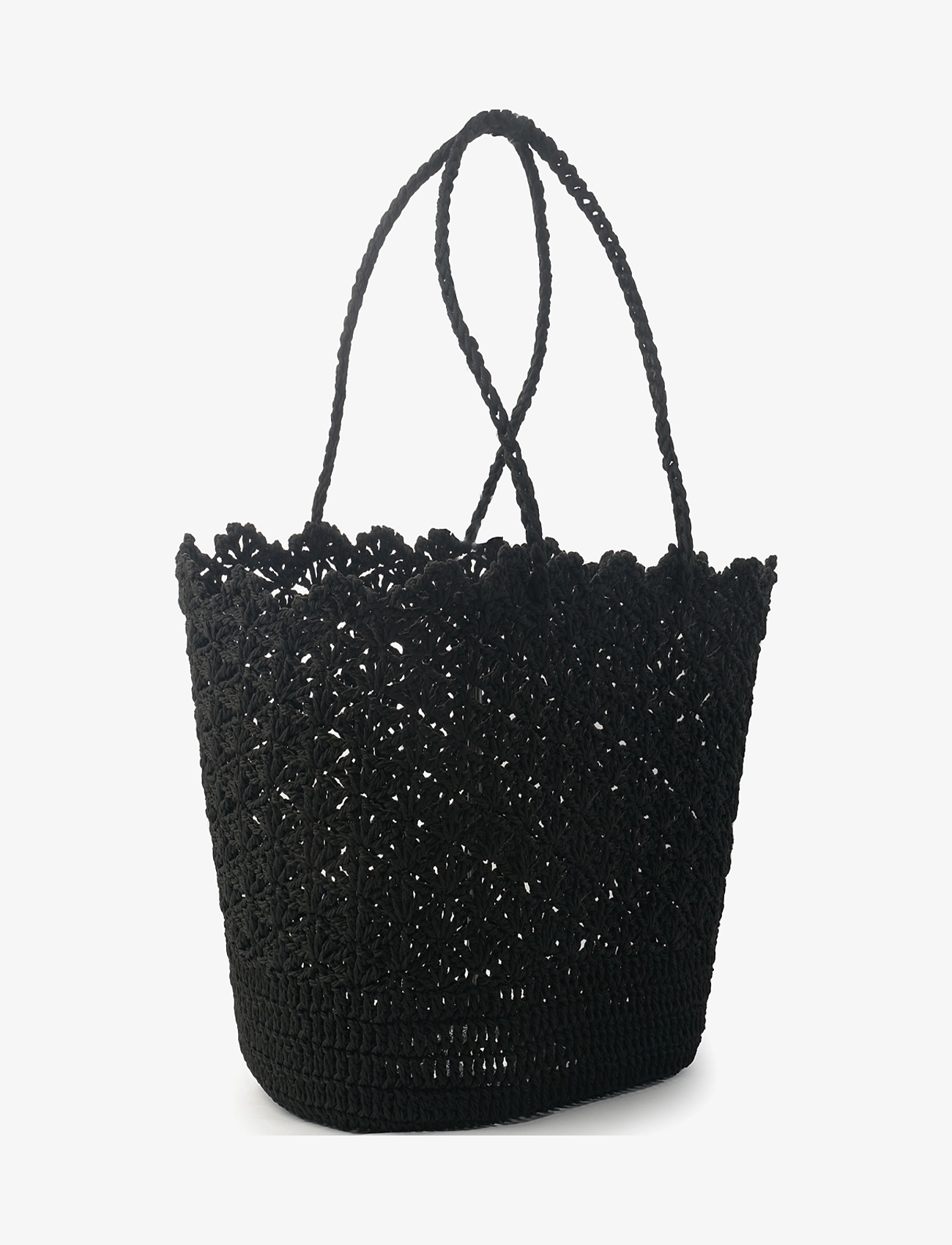 Ceannis - Round Star Crochet Basket - black - 1
