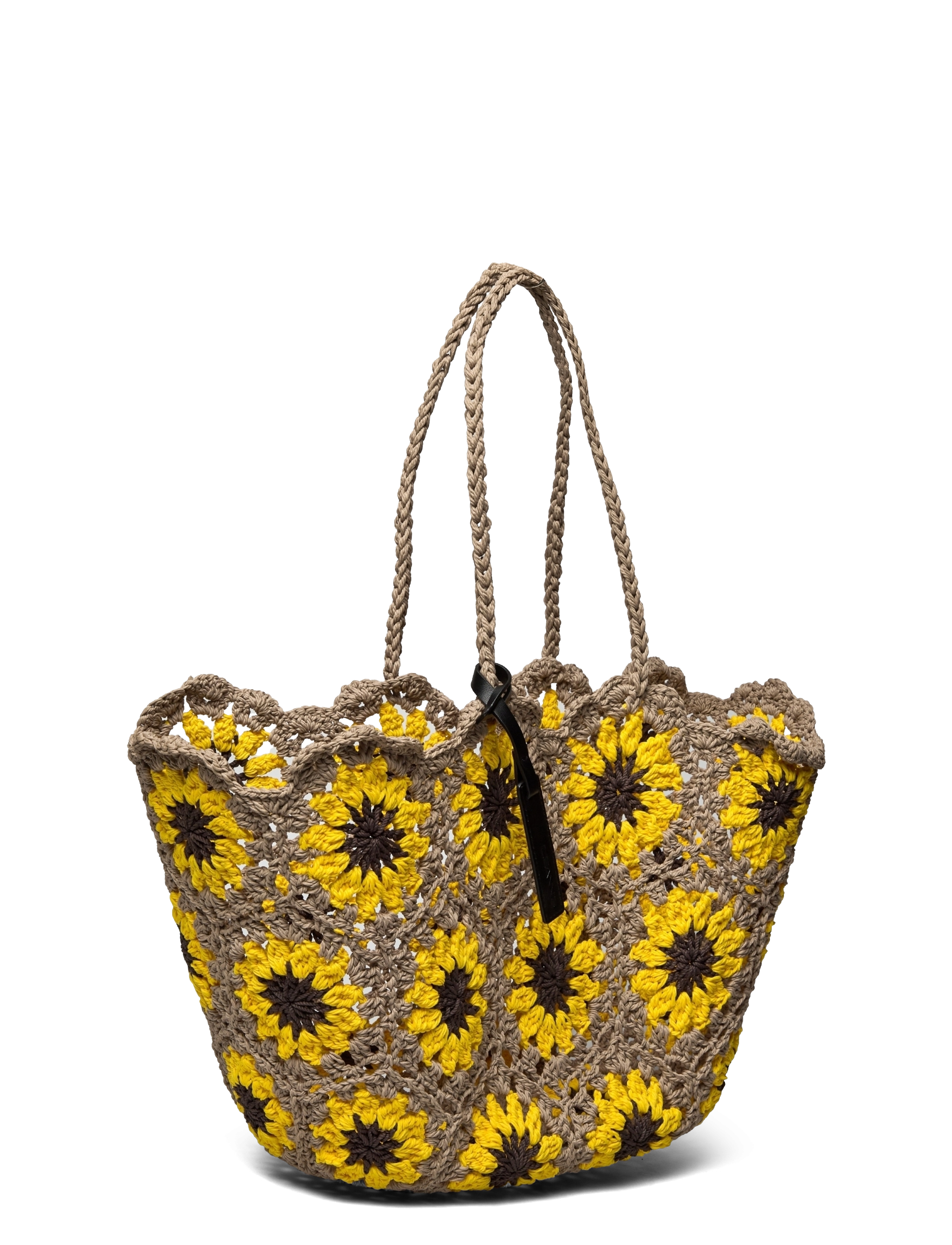 Ceannis - Basket Sunflower Crochet - tote bags - cream - 3