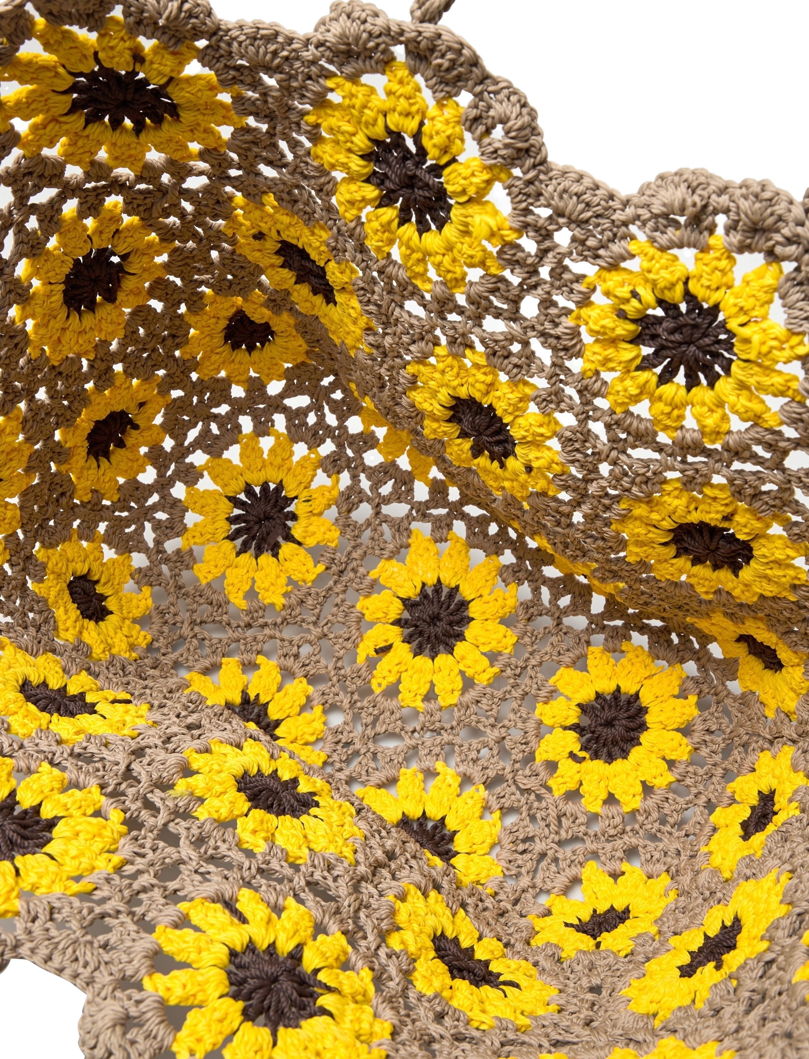 Ceannis - Basket Sunflower Crochet - tote bags - cream - 4