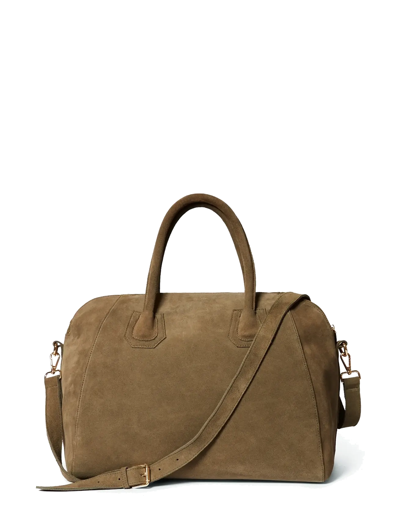 Ceannis Suede Big Bowling Bag - Ceannis - TAUPE / brown