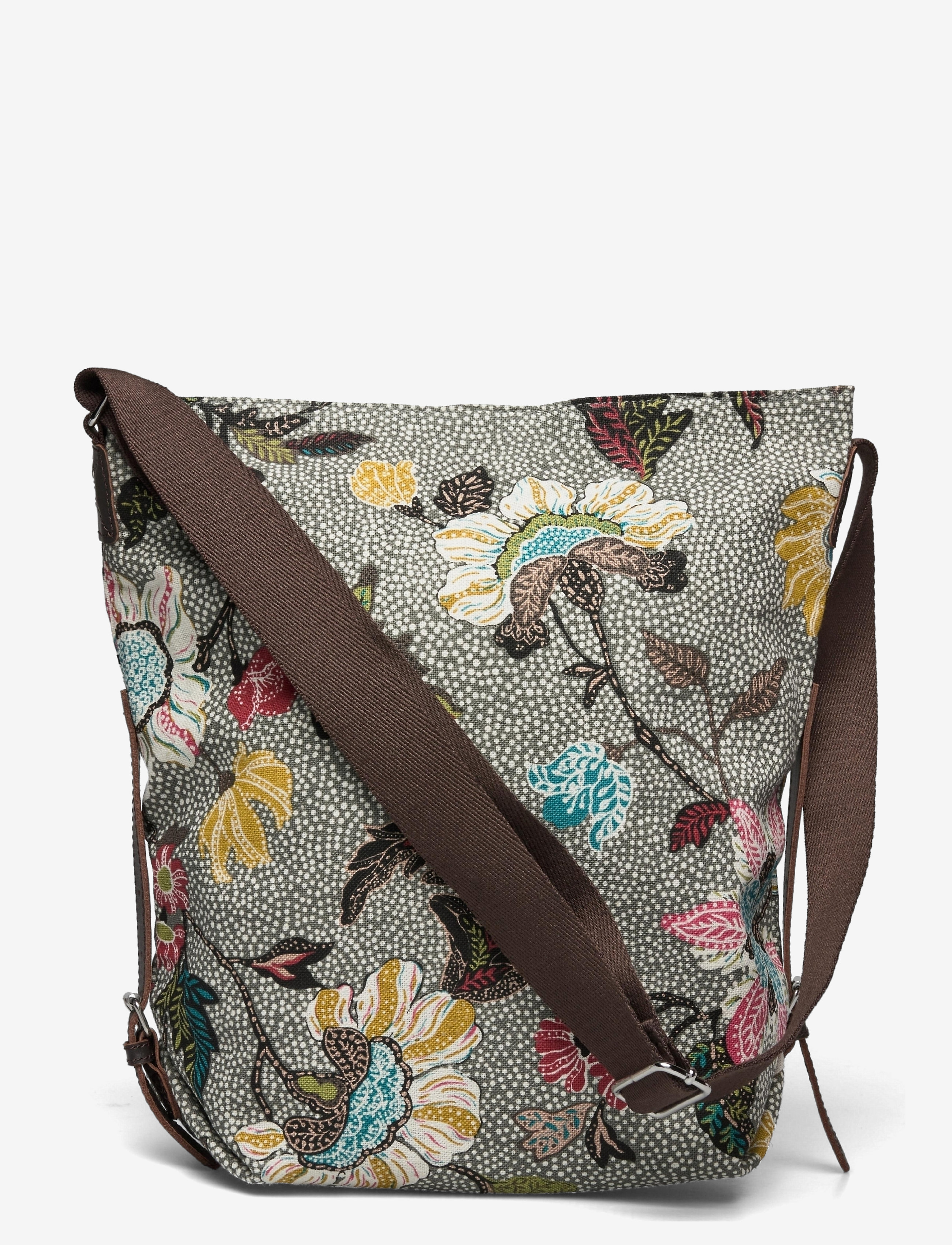 Shoulder Bag Flower Linen Color: Grey - GREY