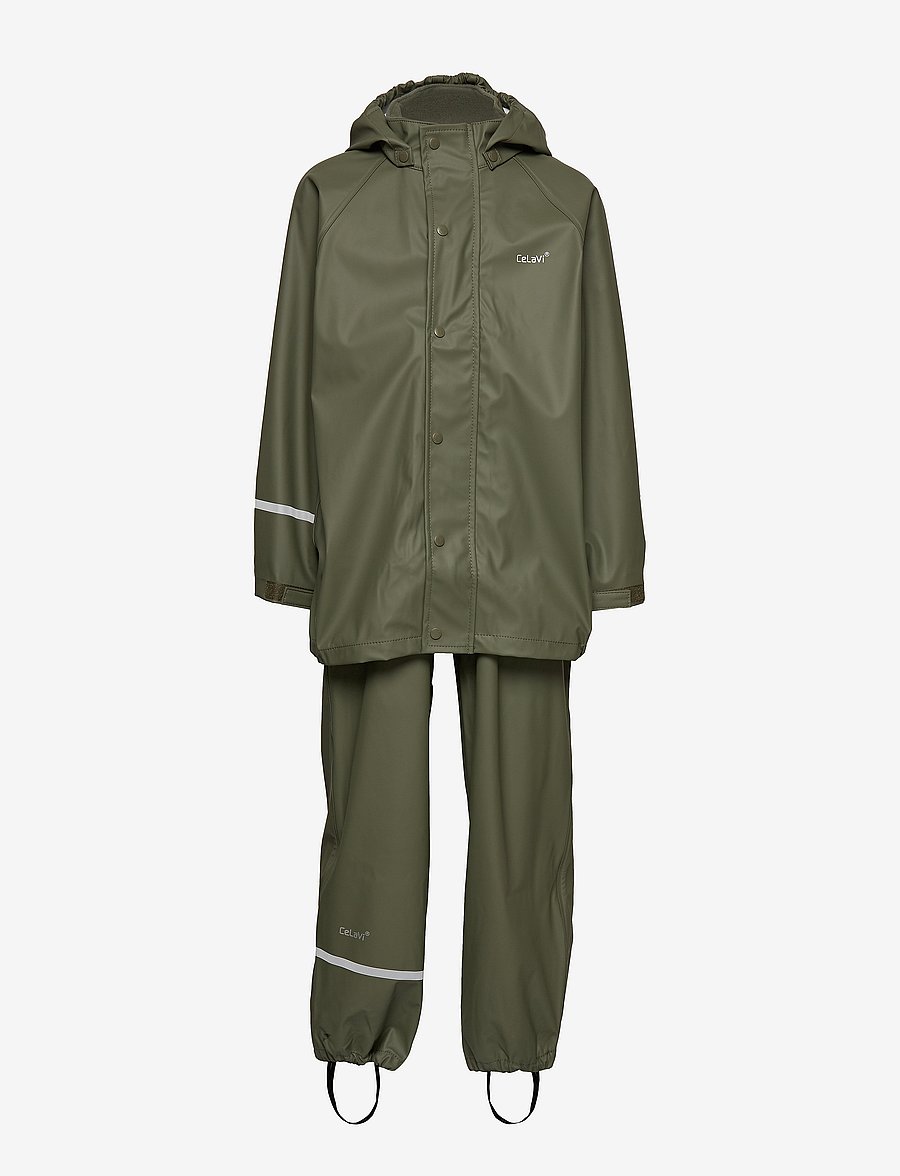 CeLaVi - Basic rainwear set -solid PU - neperšlampamos aprangos - army - 2