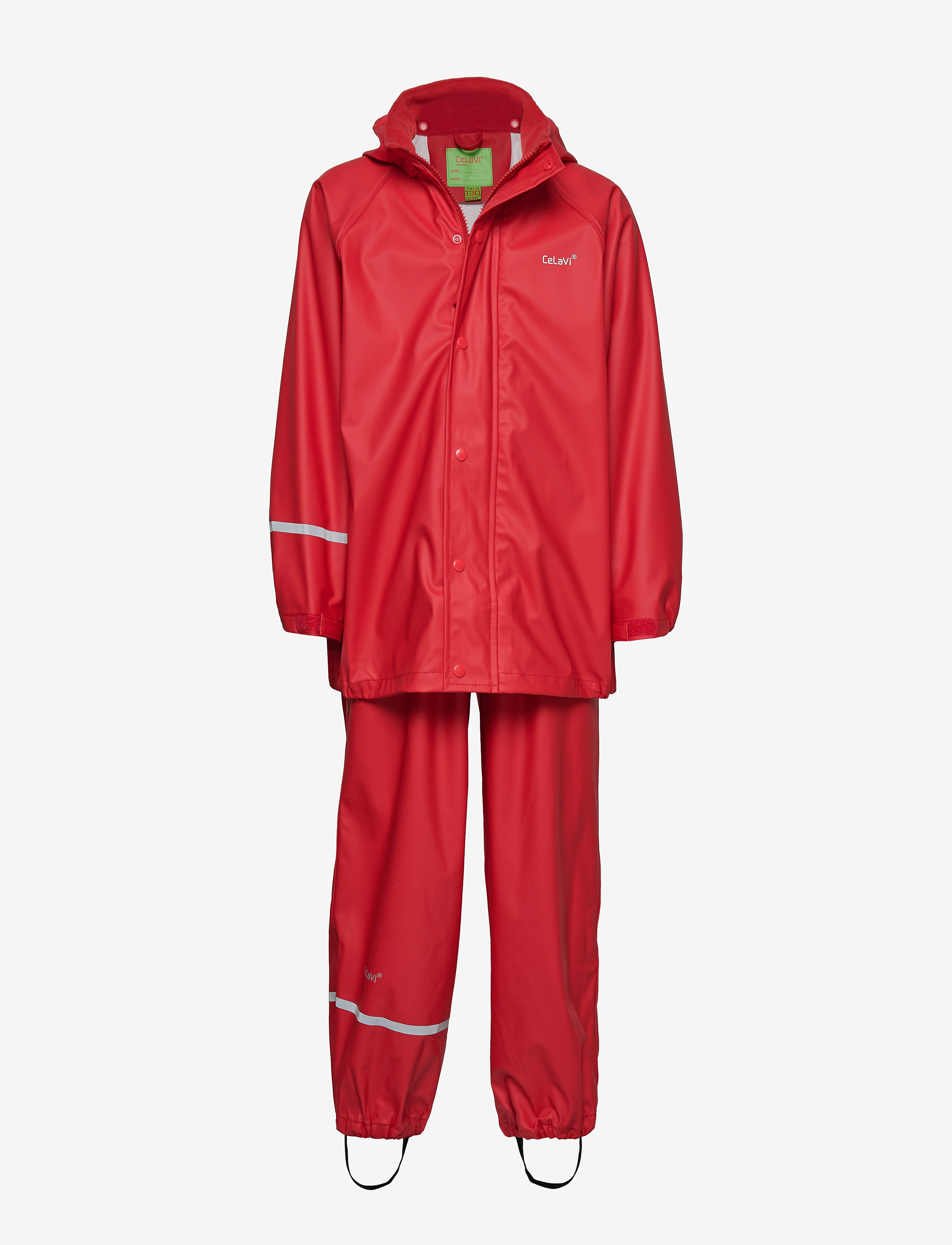 CeLaVi - Basic rainwear set -solid PU - regnställ - red - 0