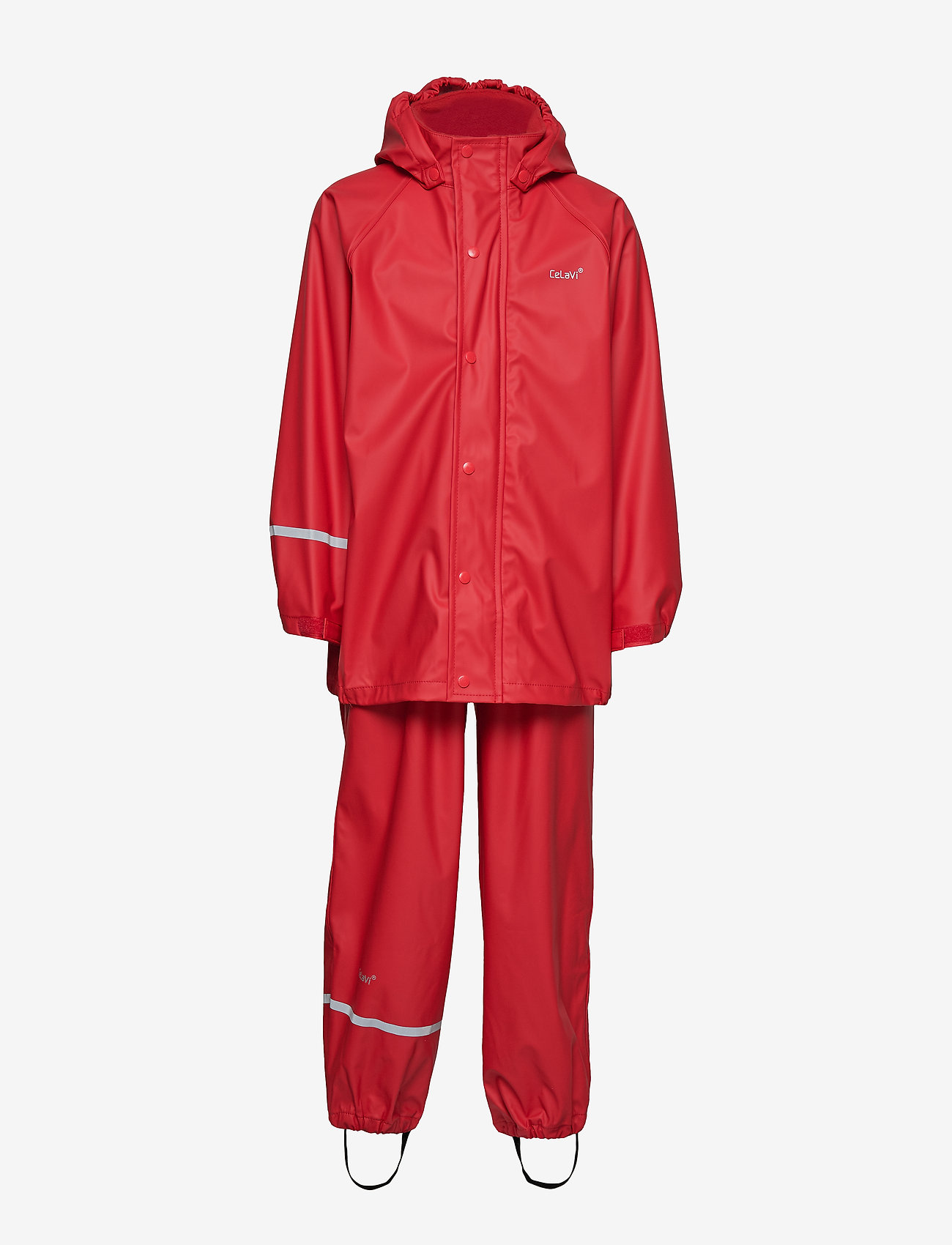CeLaVi - Basic rainwear set -solid PU - outerwear - red - 1