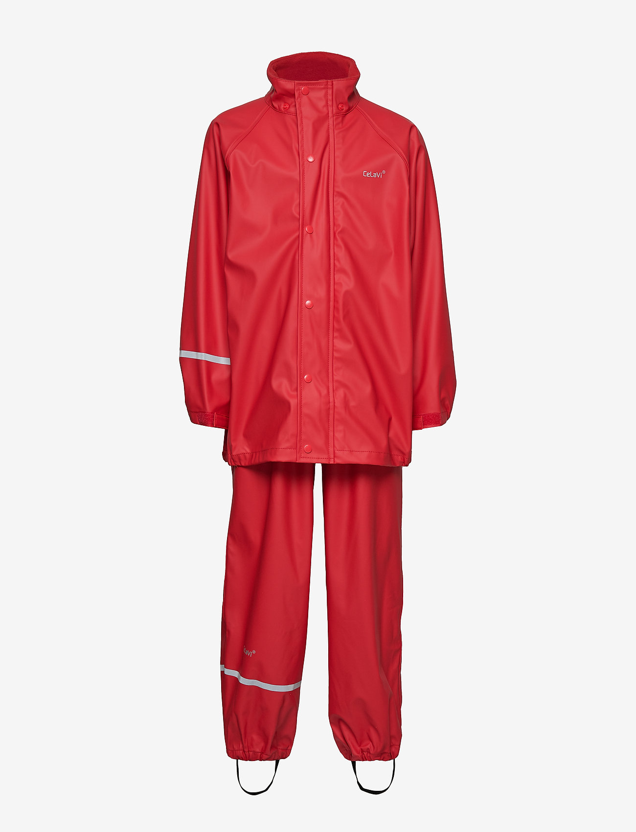 CeLaVi - Basic rainwear set -solid PU - outerwear - red - 2