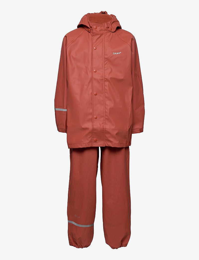 CeLaVi - Basic rainwear set -solid PU - rain sets - redwood - 0