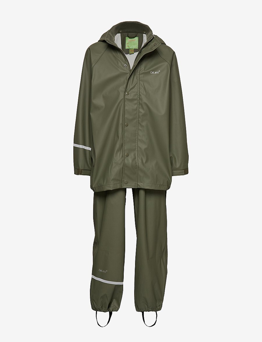 CeLaVi - Basic rainwear set -solid PU - neperšlampamos aprangos - army - 1