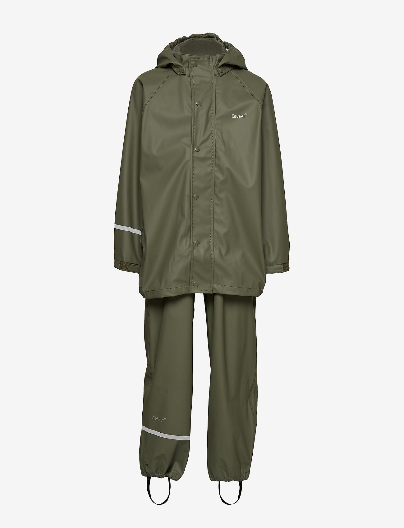 CeLaVi - Basic rainwear set -solid PU - outerwear - army - 2