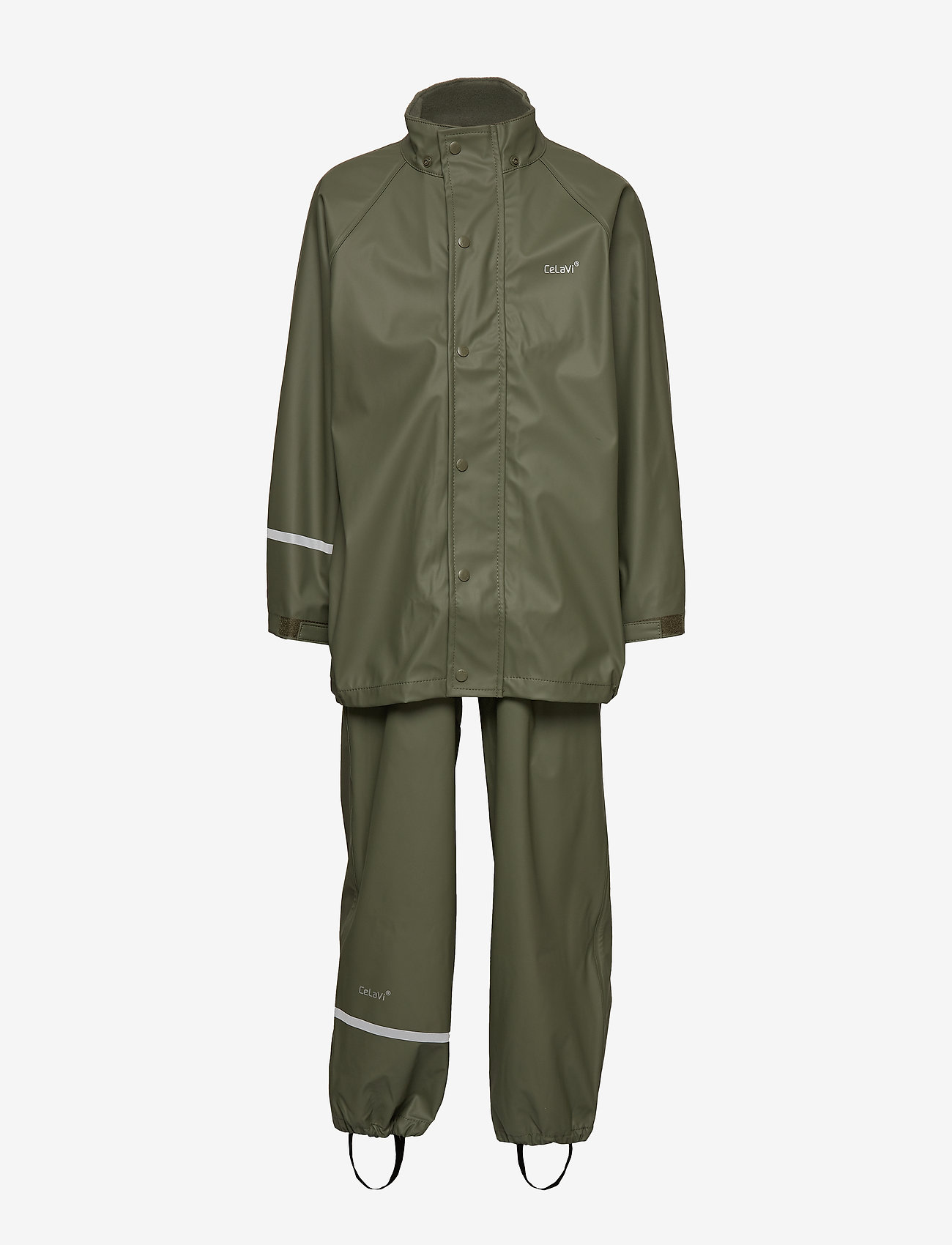 CeLaVi - Basic rainwear set -solid PU - outerwear - army - 3