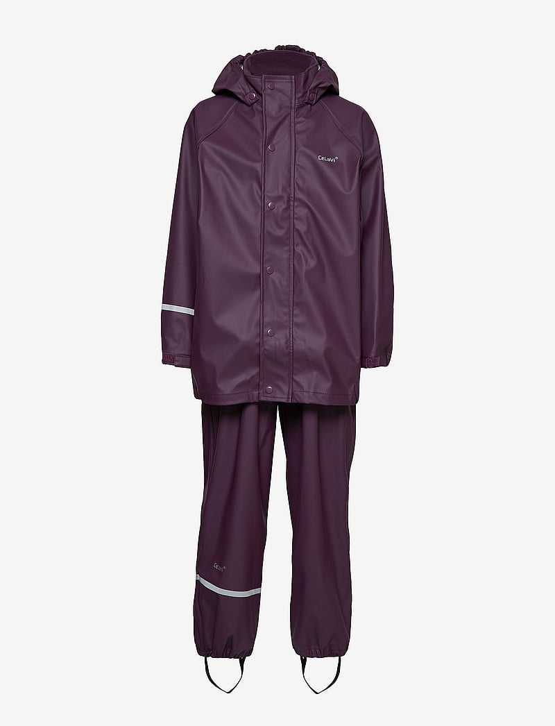 CeLaVi - Basic rainwear set -solid PU - rain sets - blackberry wine - 1