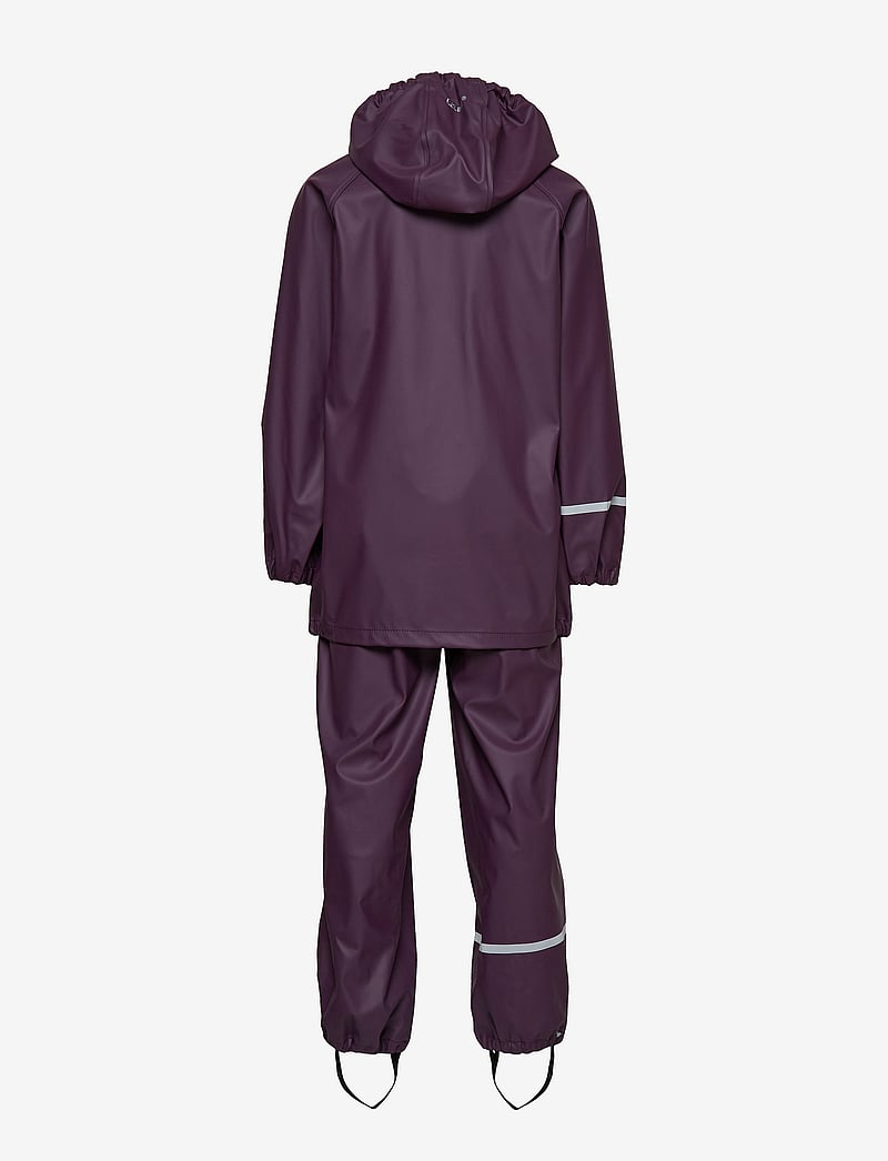 CeLaVi - Basic rainwear set -solid PU - rain sets - blackberry wine - 3