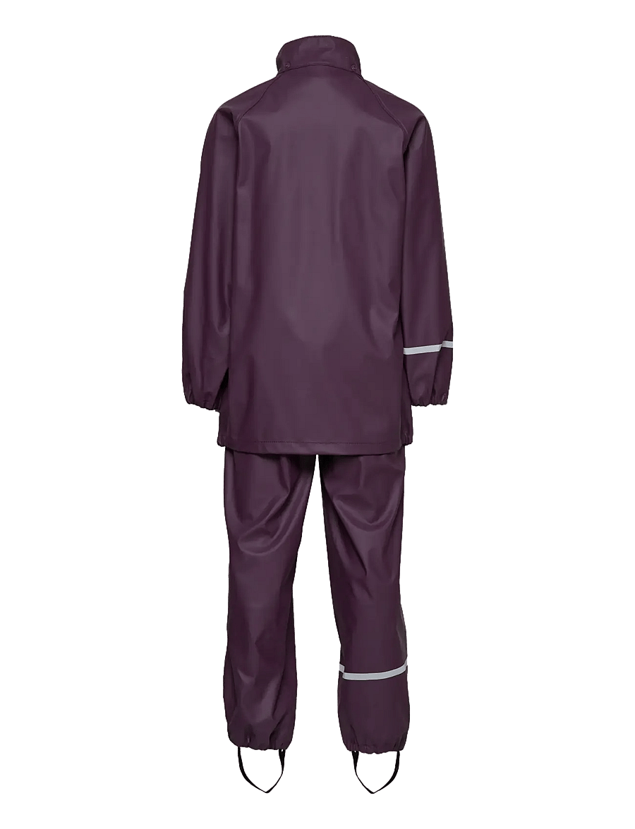 CeLaVi - Basic rainwear set -solid PU - rain sets - blackberry wine - 4