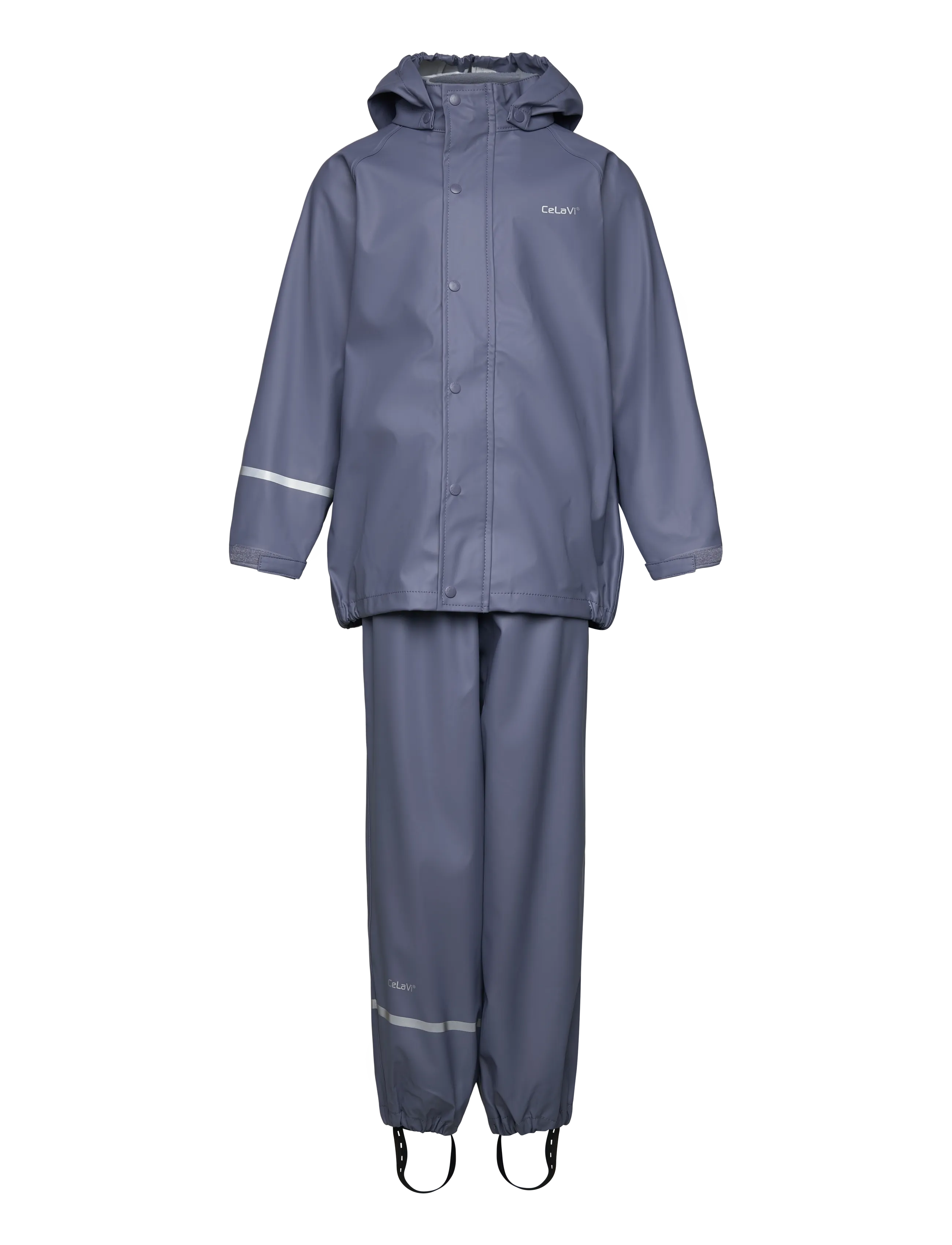 CeLaVi Basic Rainwear Set -Solid Pu, 100, Rainwear, Blau - Sets, Kinder