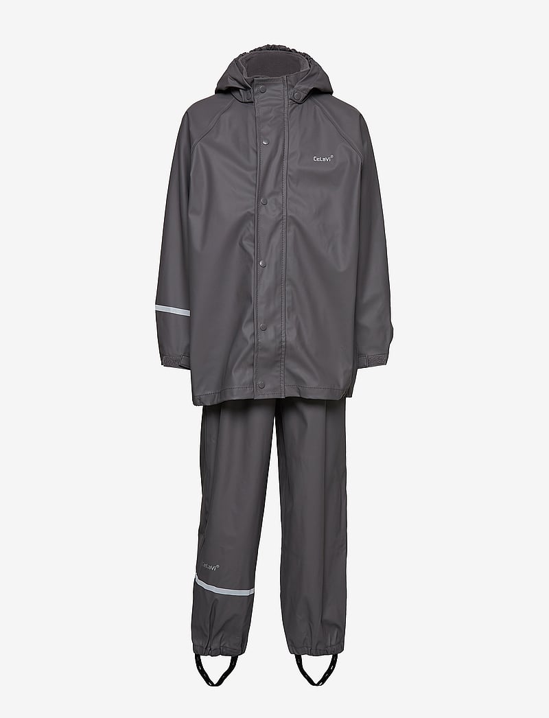 CeLaVi - Basic rainwear set -solid PU - rain sets - grey - 1