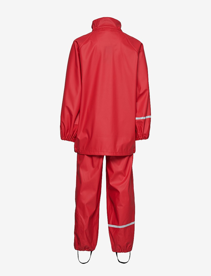 CeLaVi - Basic rainwear set -solid PU - rain sets - red - 4