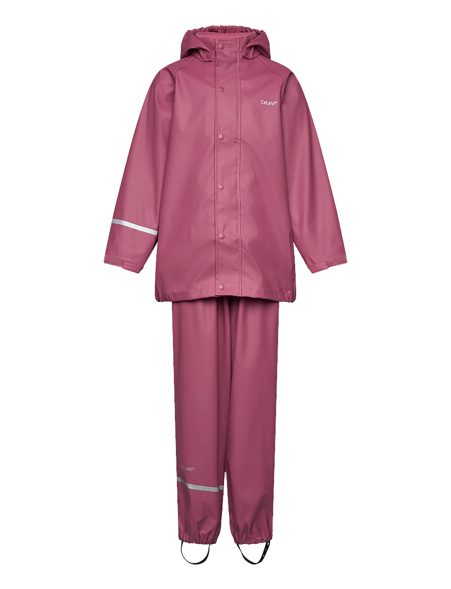 CeLaVi - Basic rainwear set -solid PU - regensets - rose wine - 0