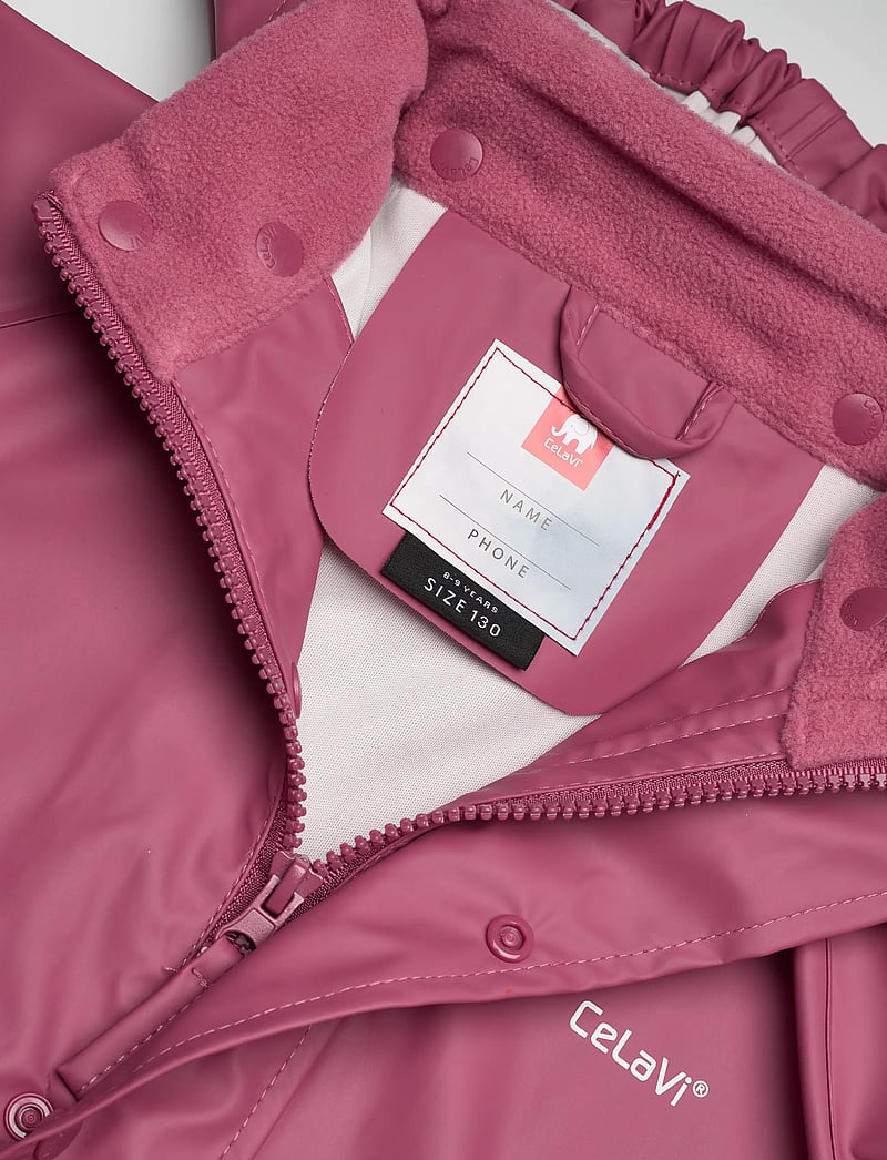 CeLaVi - Basic rainwear set -solid PU - rain sets - rose wine - 4