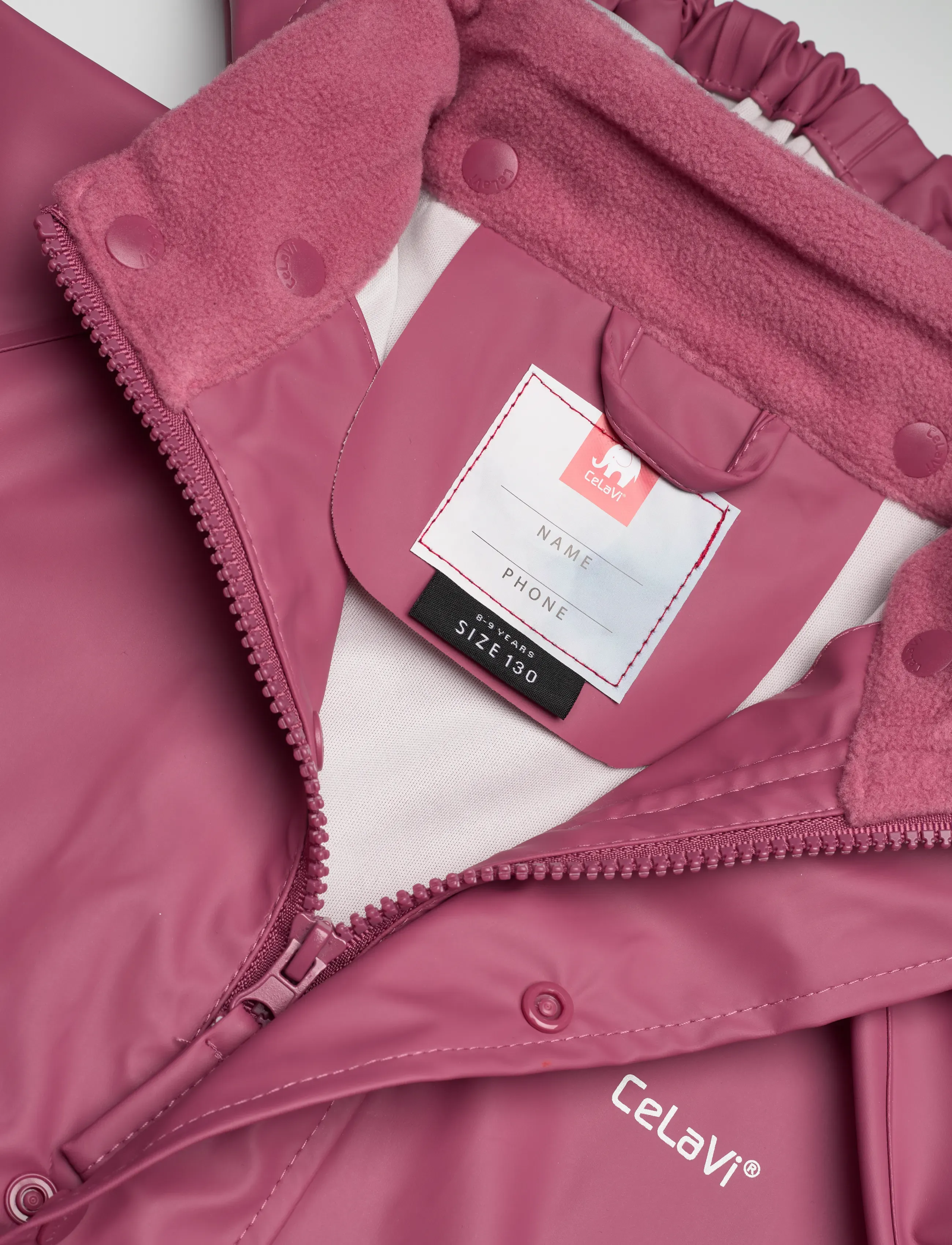 CeLaVi - Basic rainwear set -solid PU - regensets - rose wine - 4