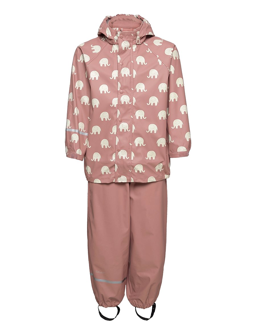 CeLaVi - Rainwear set elephant AOP - PU - komplekti - burlwood - 0