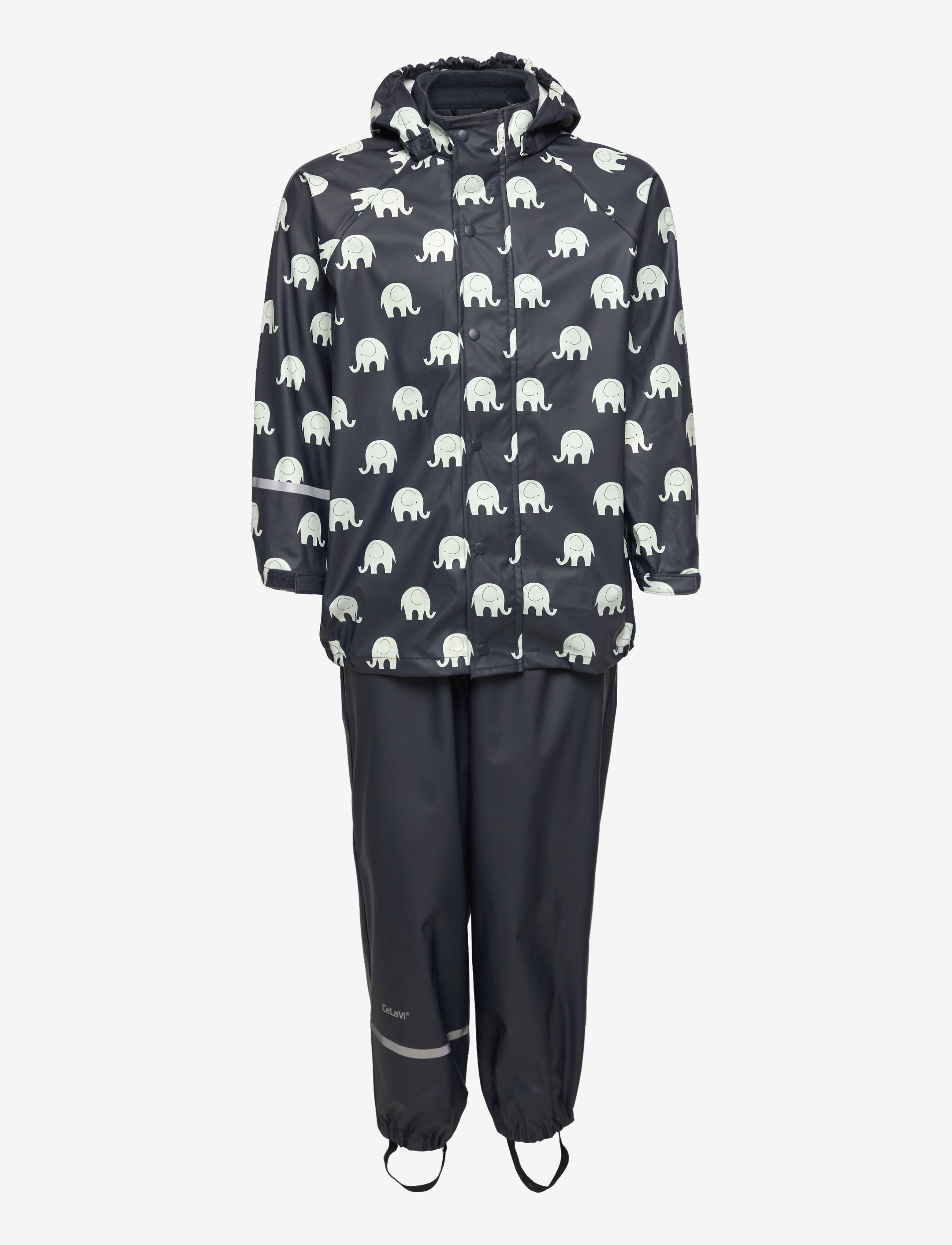 CeLaVi Rainwear Set Elephant Aop Pu, 68-74, Rainwear, Blau - Sets, Kinder
