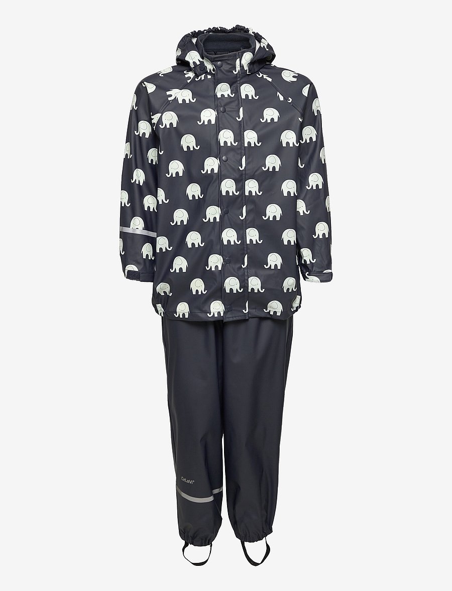 CeLaVi - Rainwear set elephant AOP - PU - komplekti - dark navy - 0