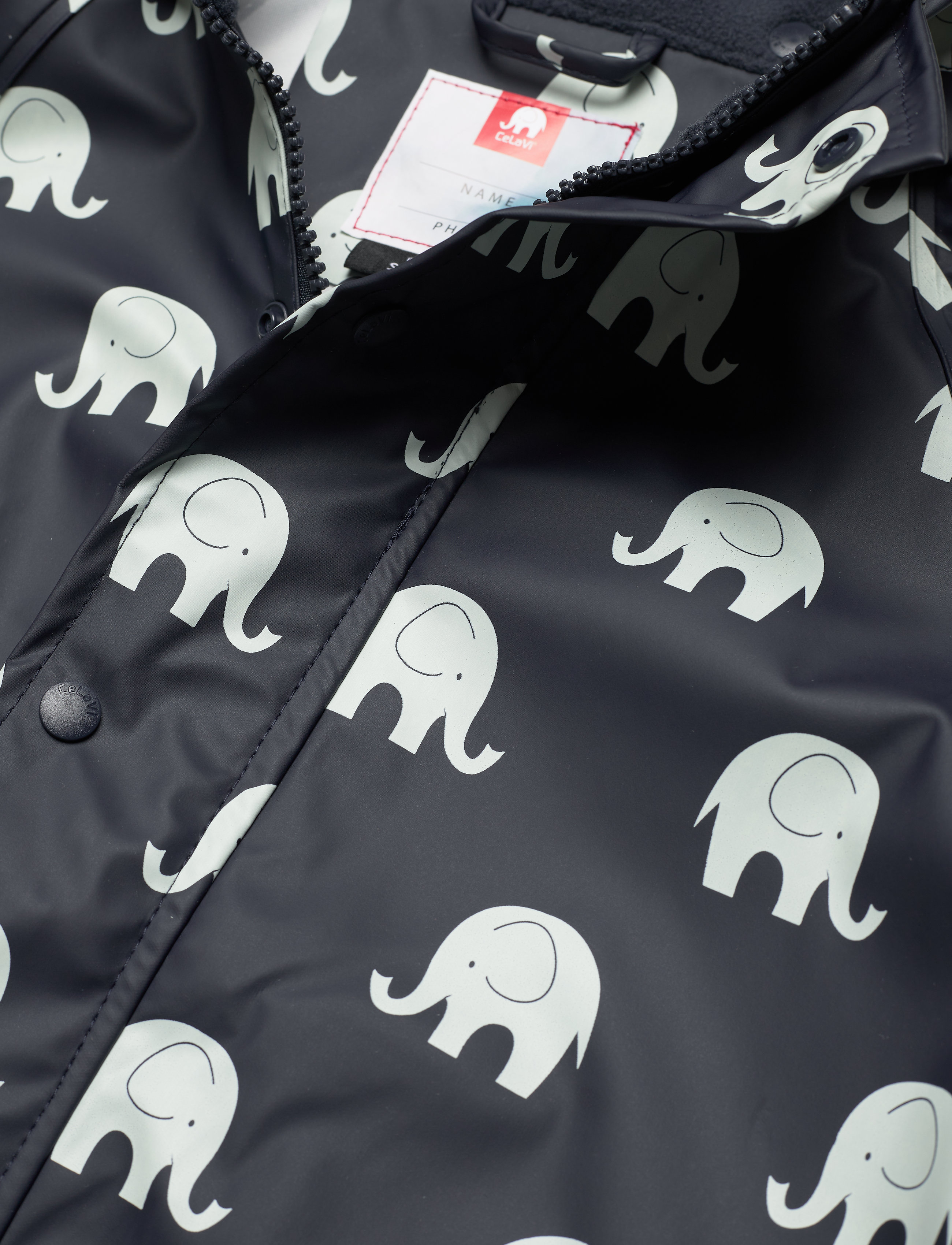 CeLaVi - Rainwear set elephant AOP - PU - overtøj - dark navy - 4
