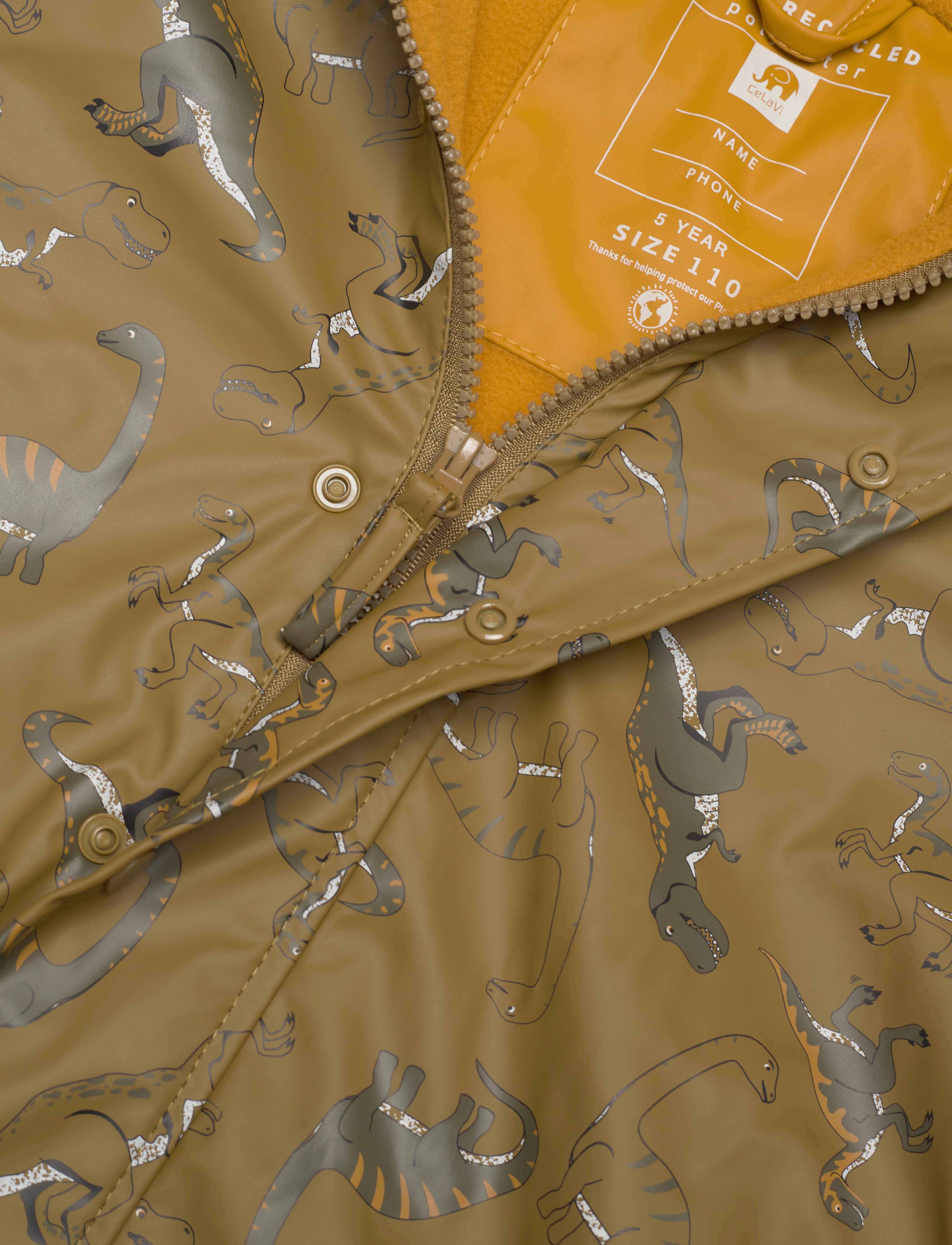 CeLaVi - Rainwear Set -AOP, w.fleece - nutria - 4