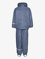 Rainwear Set -Solid, w.fleece - CHINA BLUE