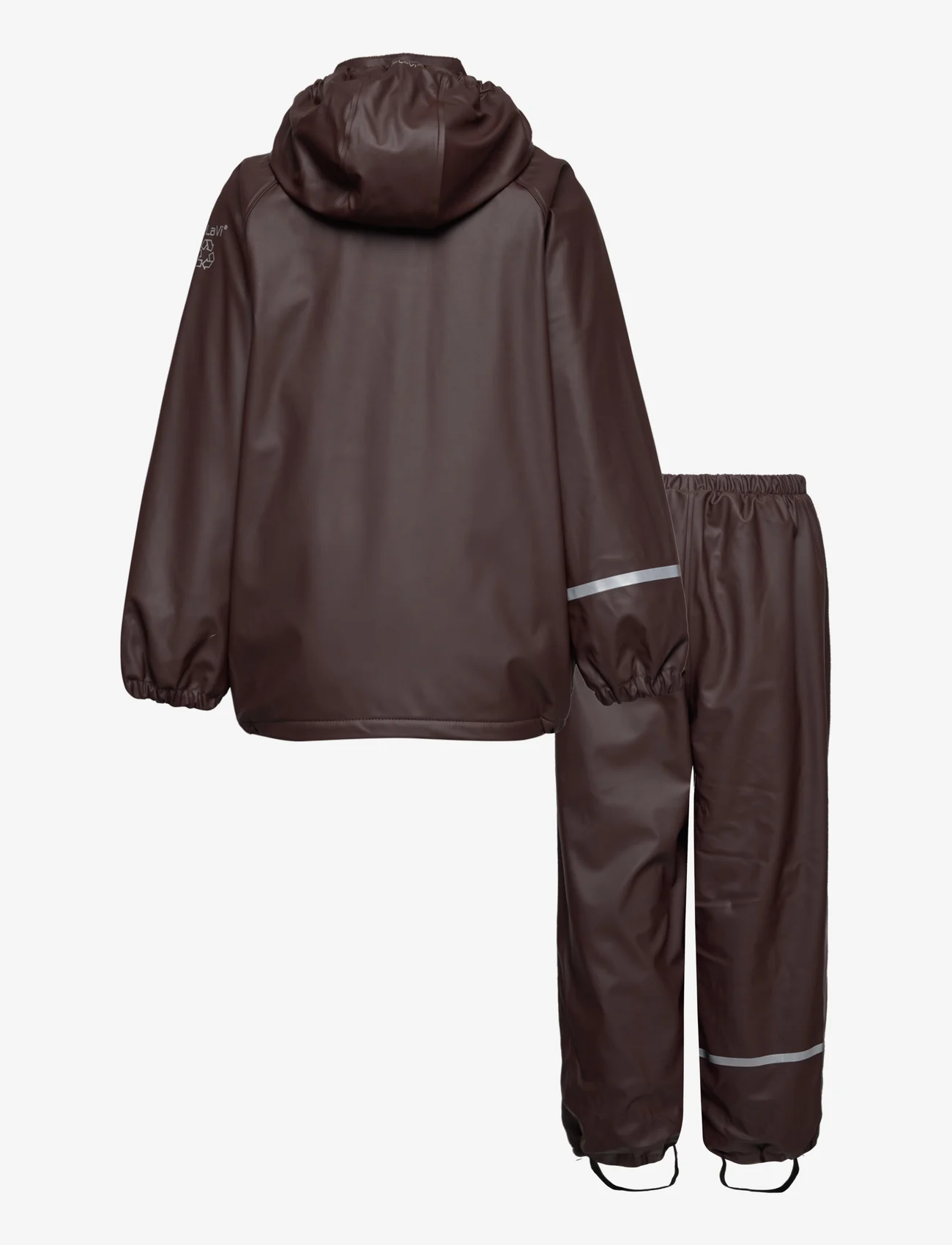 CeLaVi - Rainwear Set -Solid, w.fleece - vinterdress - java - 1