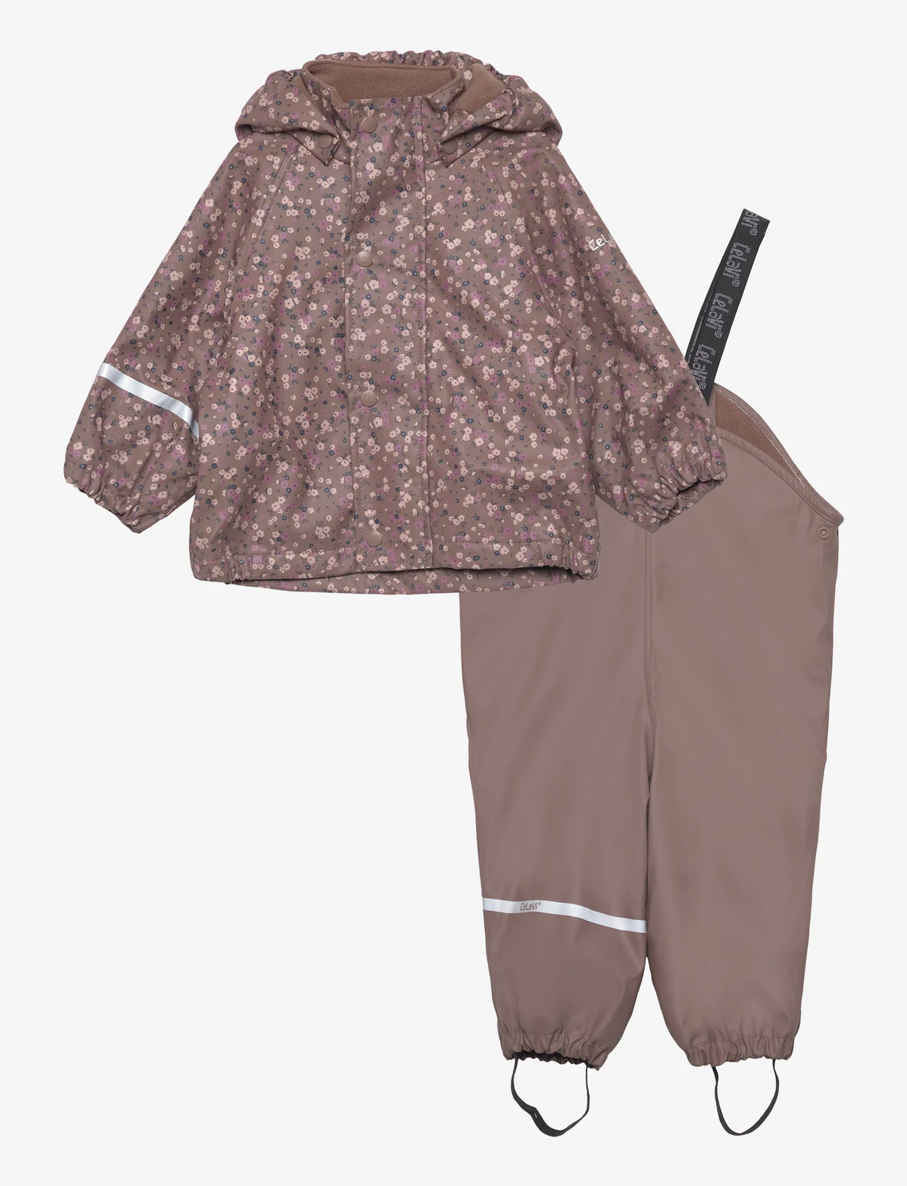 CeLaVi - Rainwear Set -AOP, w.fleece - drabužiai nuo lietaus - coffee quartz - 0
