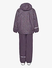 CeLaVi - Rainwear Set -AOP, w.fleece - sadeasut - plum perfect - 1