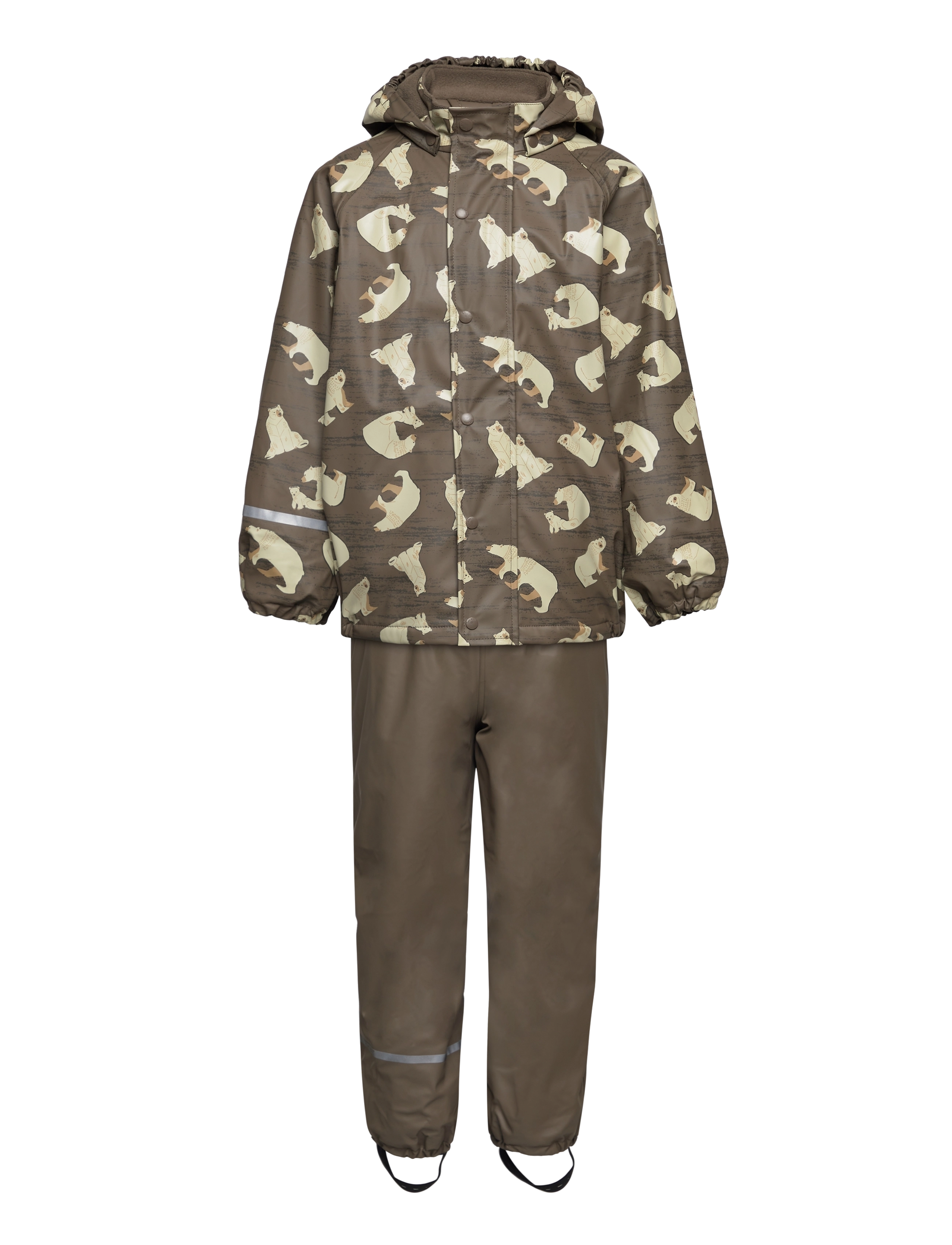 CeLaVi Rainwear Set -AOP, w.fleece - Regnställ - SEA TURTLE / khaki/green