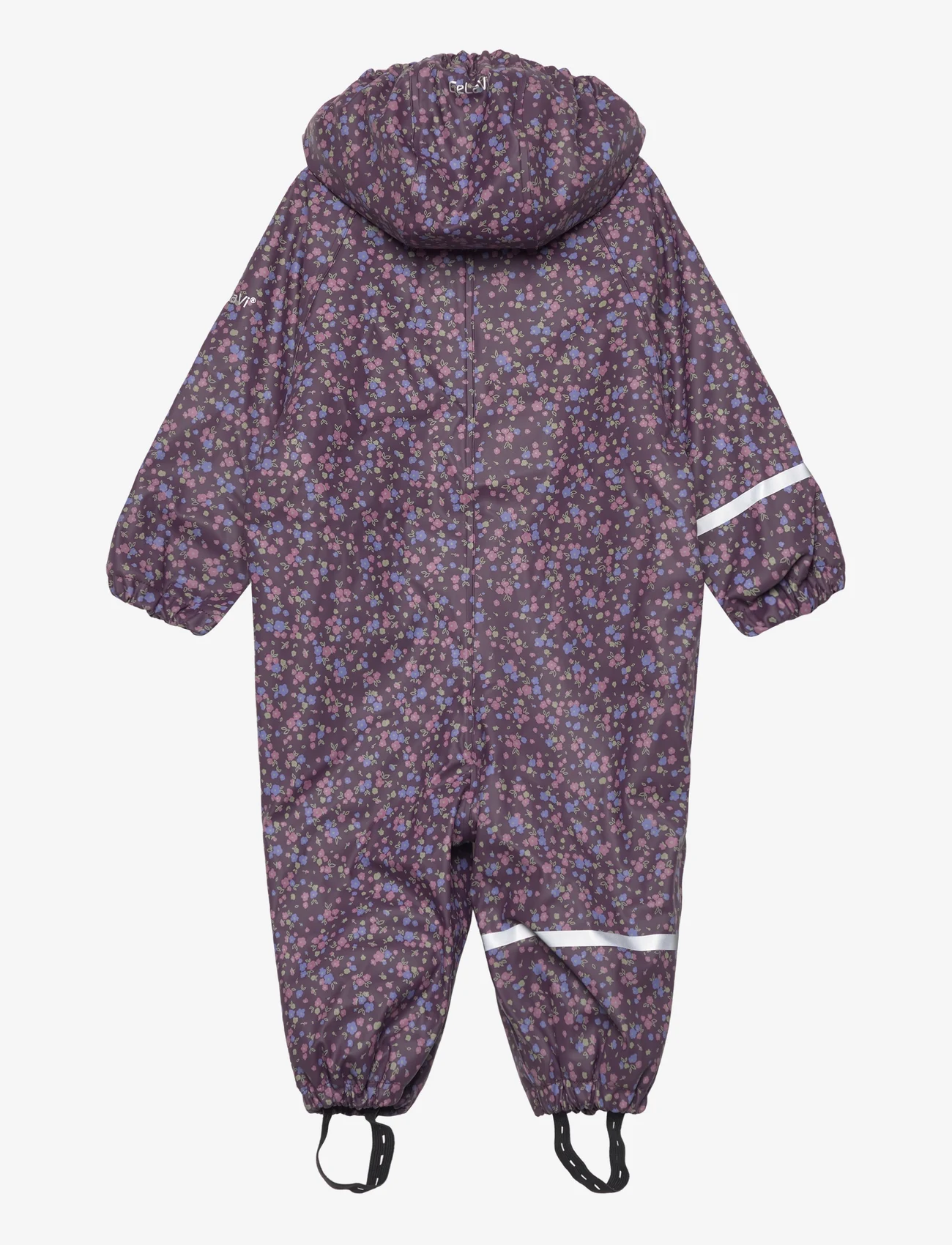 CeLaVi - Rainwear Suit -AOP, w.fleece - rainwear coveralls - plum perfect - 1