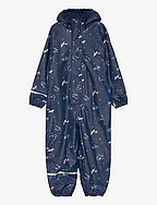 Rainwear Suit -AOP, w.fleece - PAGEANT BLUE
