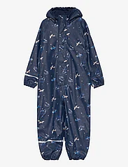 CeLaVi - Rainwear Suit -AOP, w.fleece - rainwear coveralls - pageant blue - 0