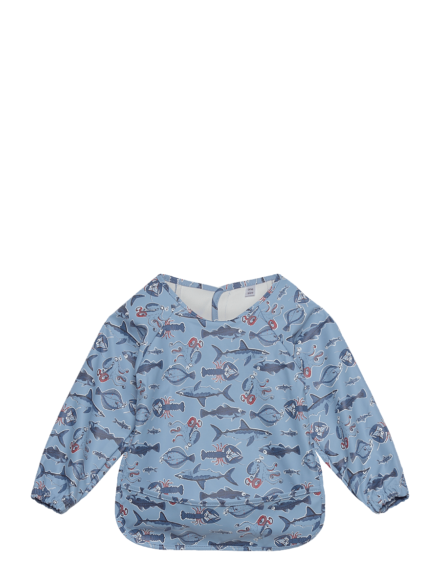 CeLaVi - PU Apron w.sleeves - AOP - federal blue - 0