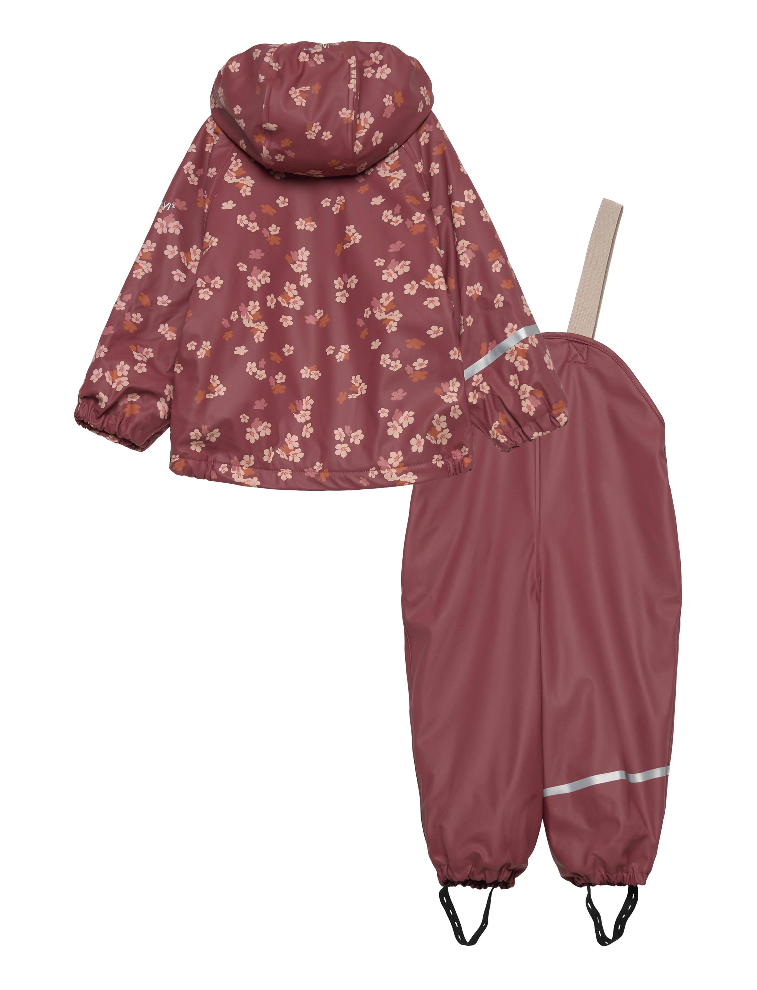CeLaVi - Rainwear Set - AOP, w. fleece - apple butter - 1