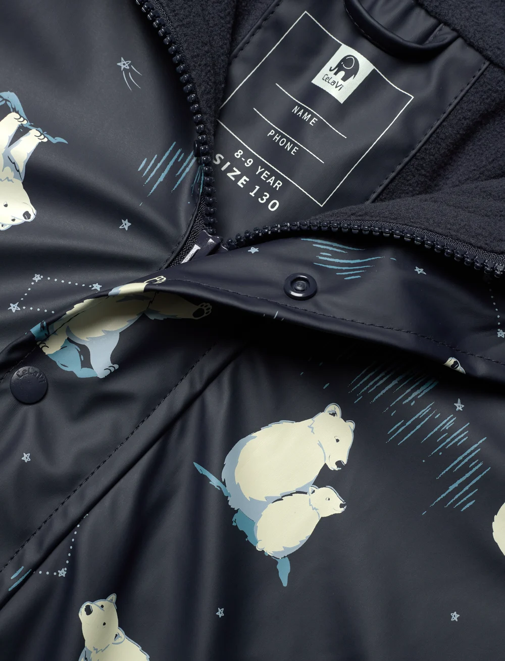 CeLaVi - Rainwear Set - AOP, w. fleece - lined rainwear - navy - 4