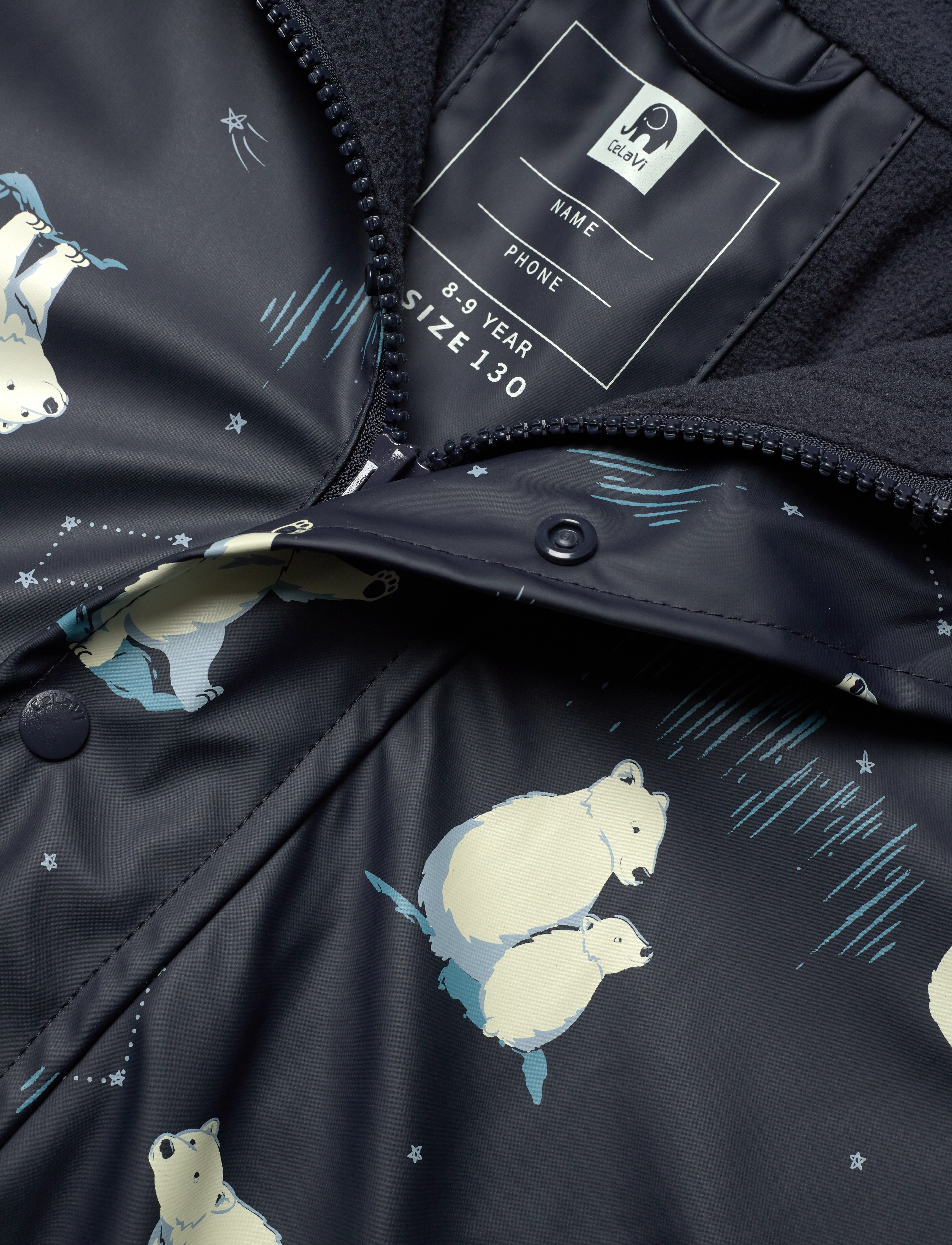 CeLaVi - Rainwear Set - AOP, w. fleece - navy - 4