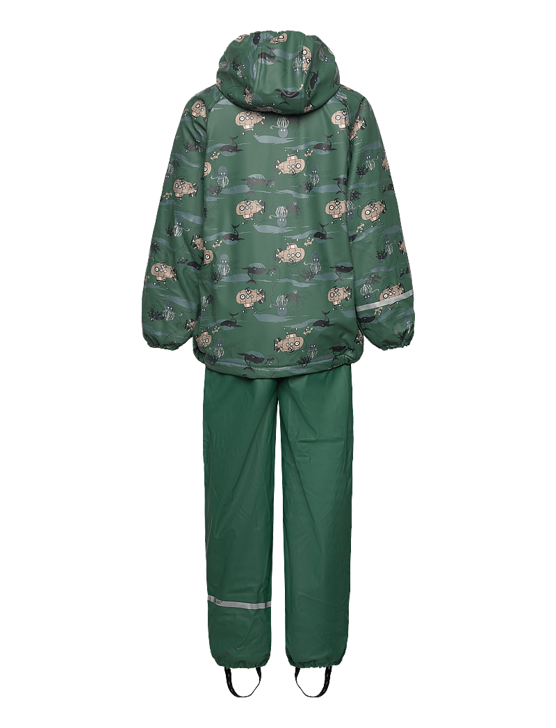 CeLaVi - Rainwear Set - AOP, w. fleece - smoke pine - 1