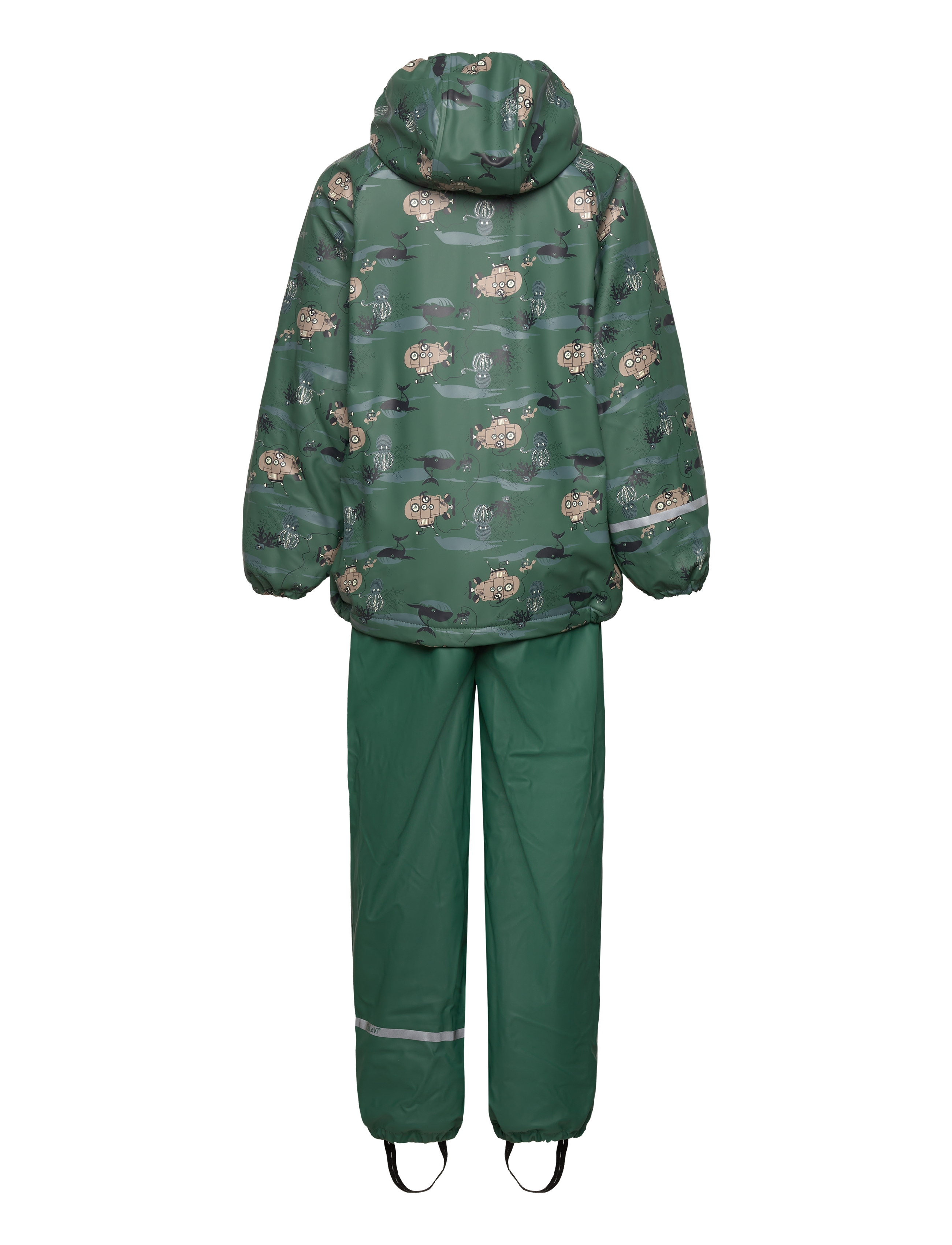 CeLaVi - Rainwear Set - AOP, w. fleece - smoke pine - 1